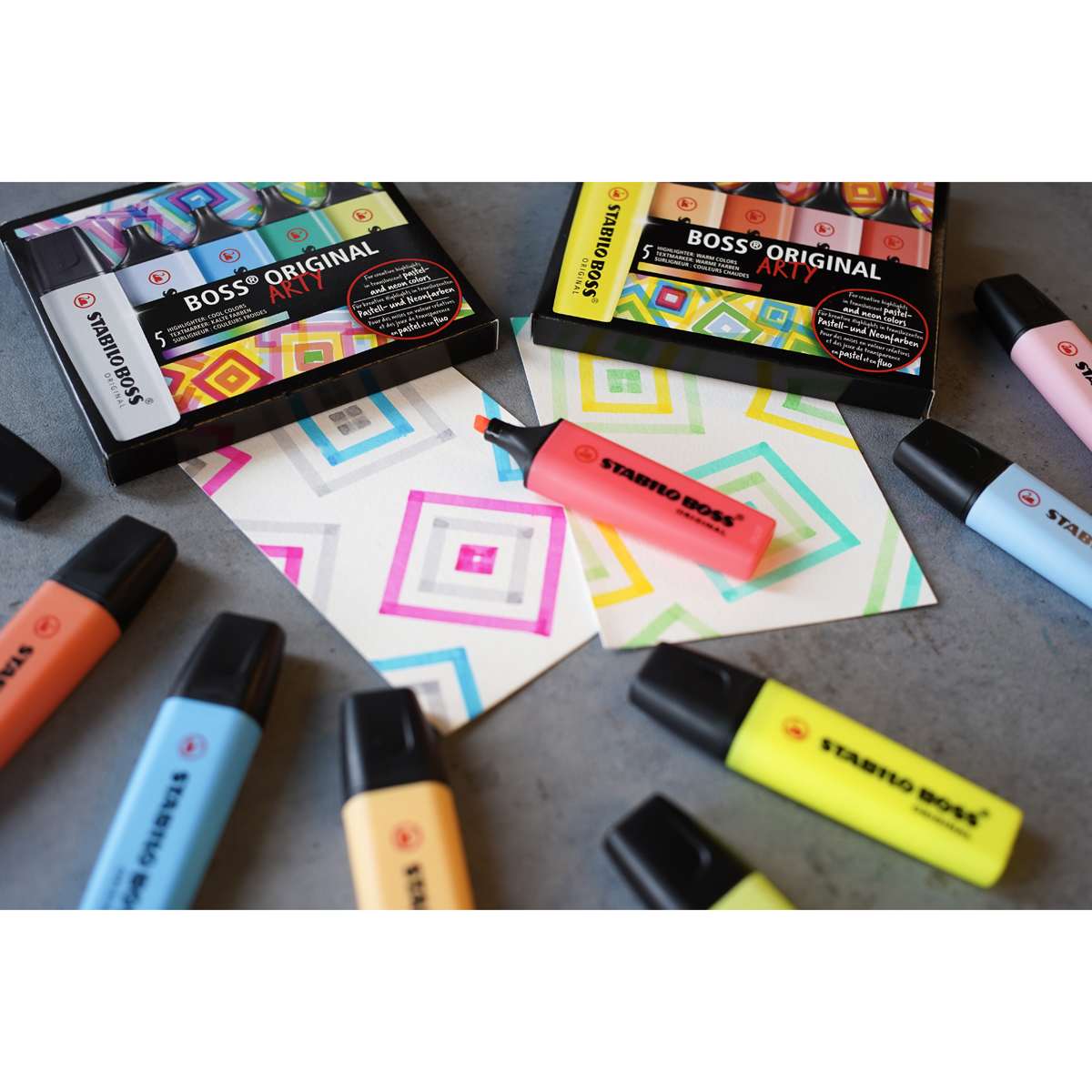 BOSS ORIGINAL Highlighters Set 5-Piece ARTY Cool Colors Set