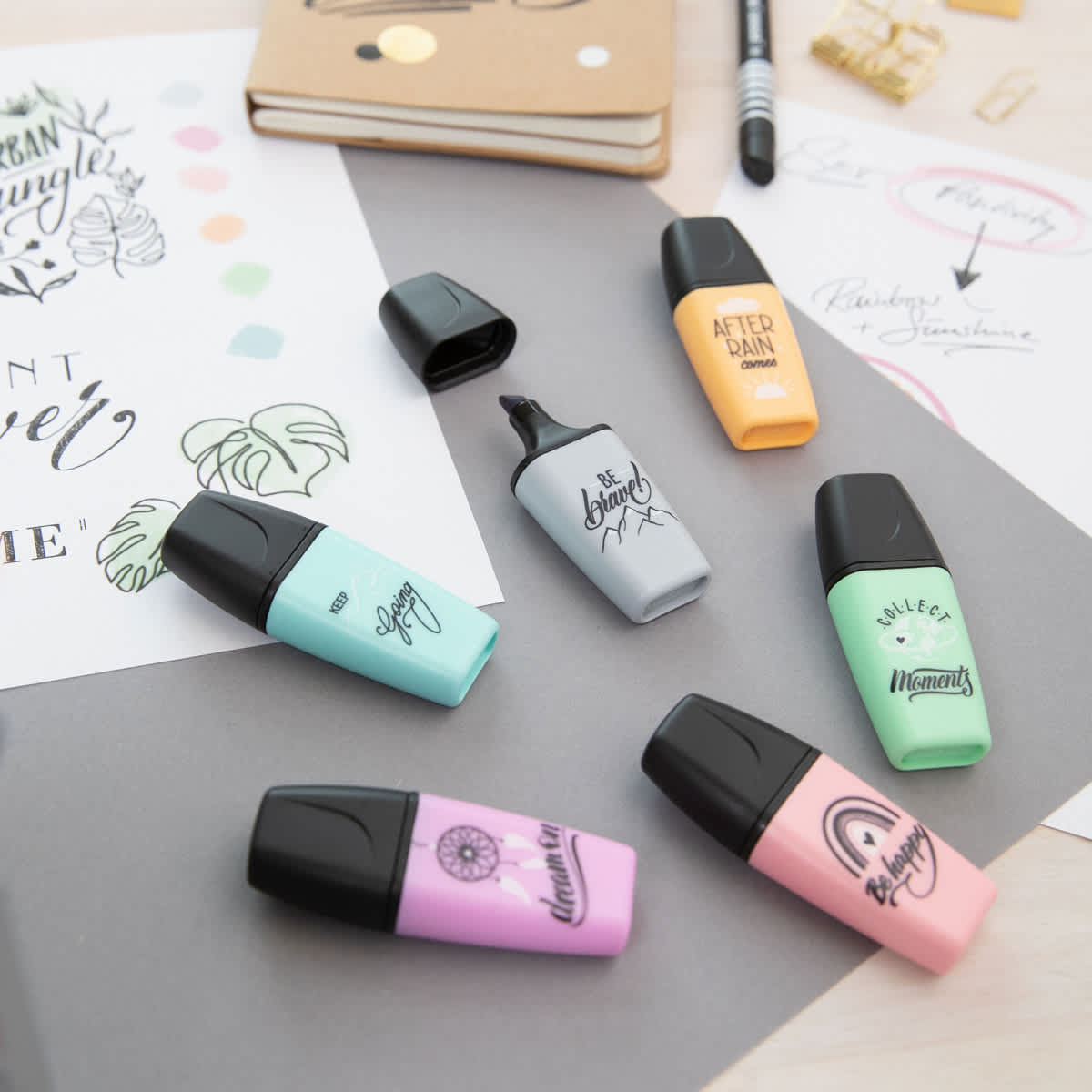 BOSS Mini Highlighter Set 3-Color Pastellove Set (Pink Blush, Touch of Turquoise, Hint of Mint)