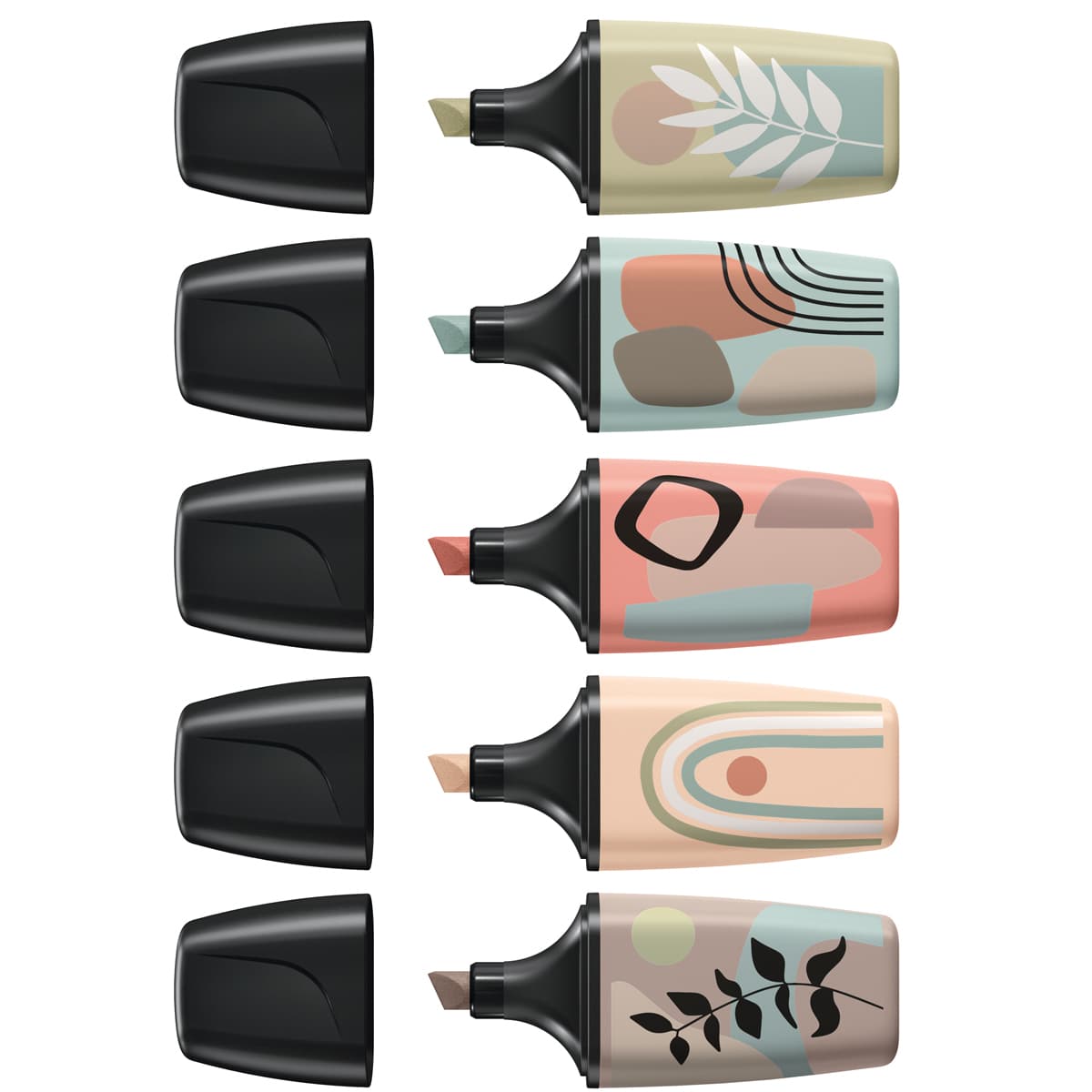 BOSS Mini Naturevibes Highlighter Set 5-Color Set (Mud Green, Earth Green, Sienna, Beige, Warm Grey)