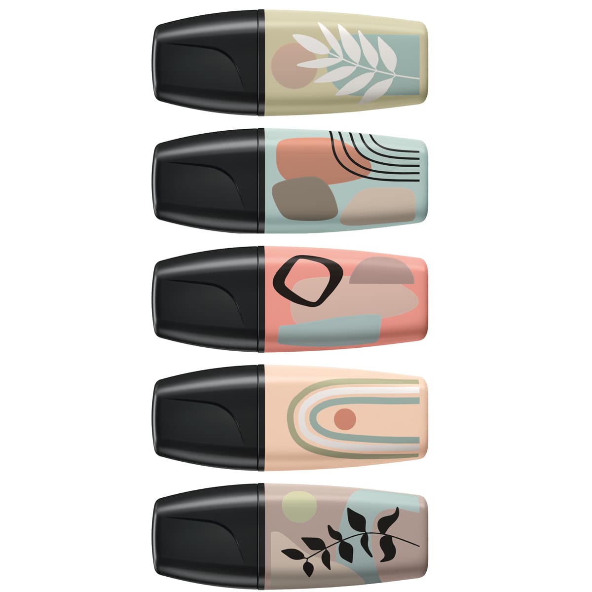BOSS Mini Naturevibes Highlighter Set 5-Color Set (Mud Green, Earth Green, Sienna, Beige, Warm Grey)