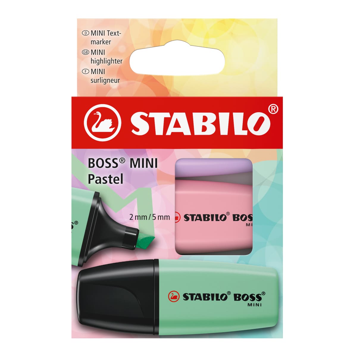 BOSS Mini Highlighter Set 3-Color Pastel Set (Hint of Mint, Lilac Haze, Pink Blush)