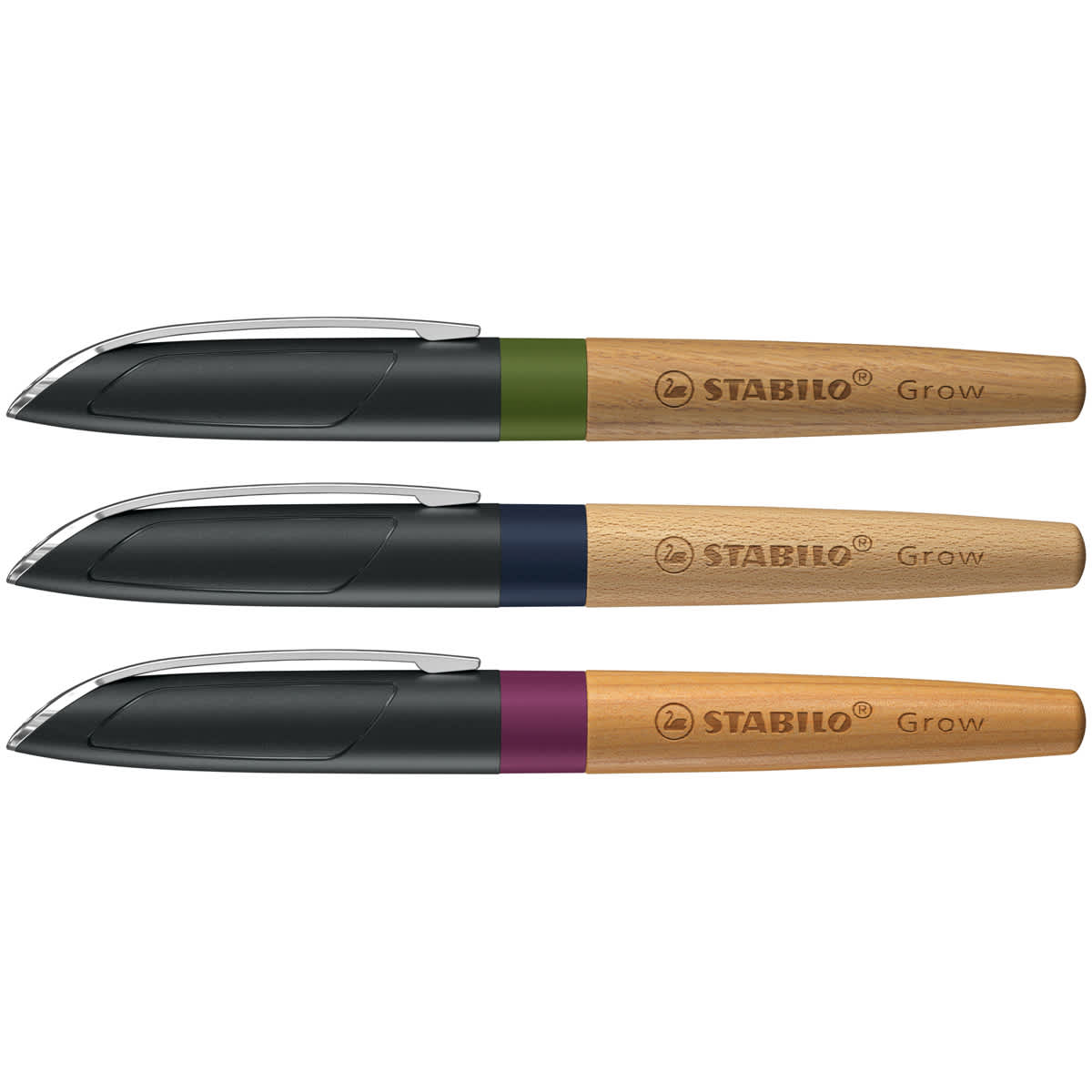 Grow Fountain & Ballpoint Pen Fountain Pen - Moss Green/Oak