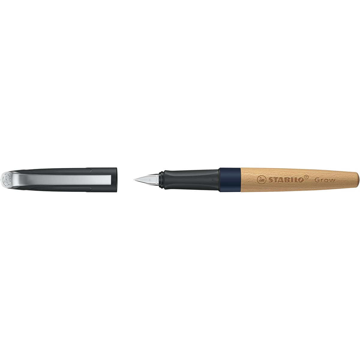 Grow Fountain & Ballpoint Pen Fountain Pen - Blueberry Blue/Beech