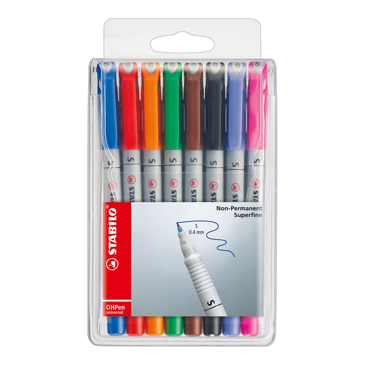 OHPen Universal Pen 8 Color Set - .4mm Non Permanent - Peggable