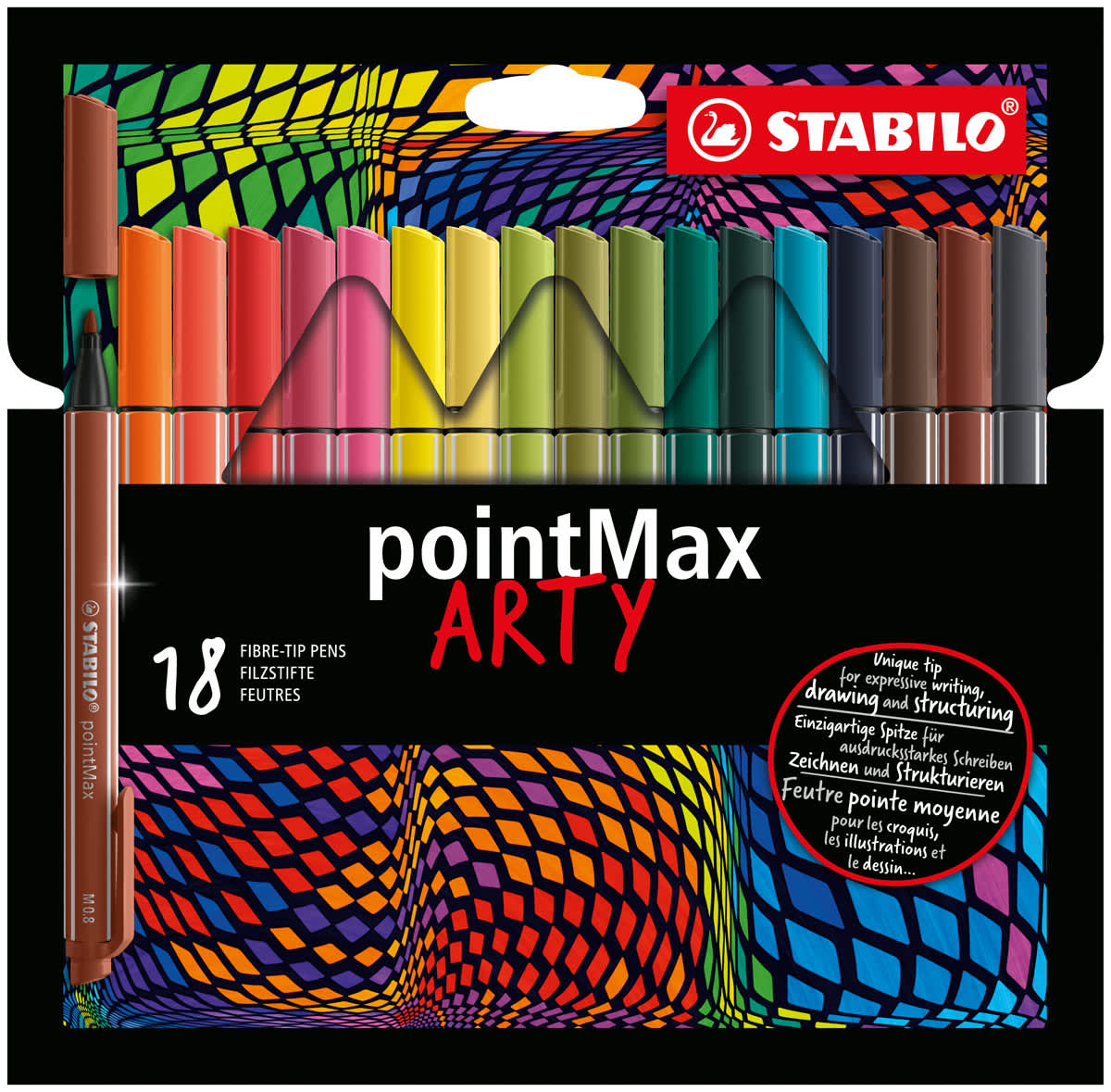 pointMax Pen 18-Pen ARTY Wallet Set - Peggable