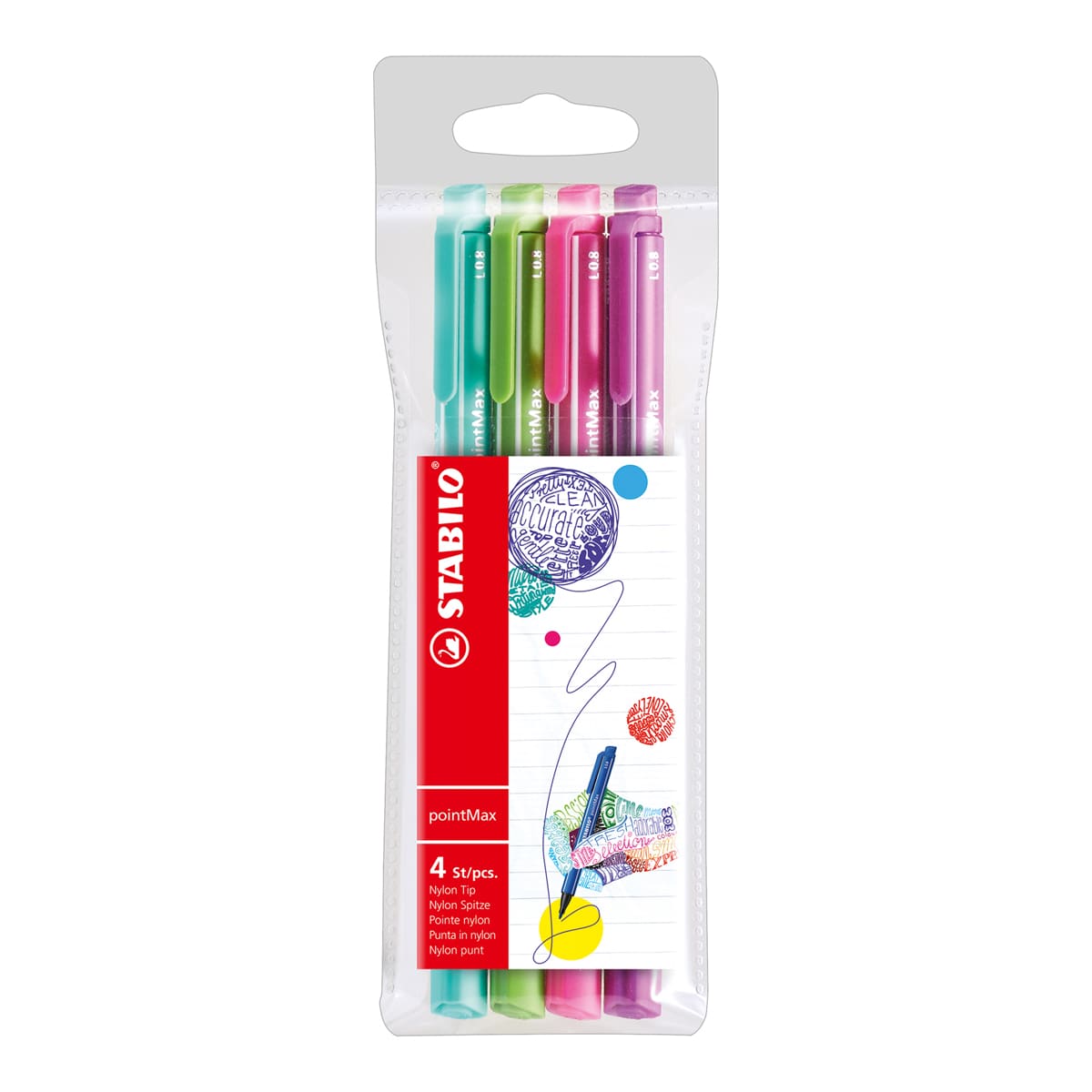 pointMax Pen 4-Pen Wallet - Bright Colors - Peggable