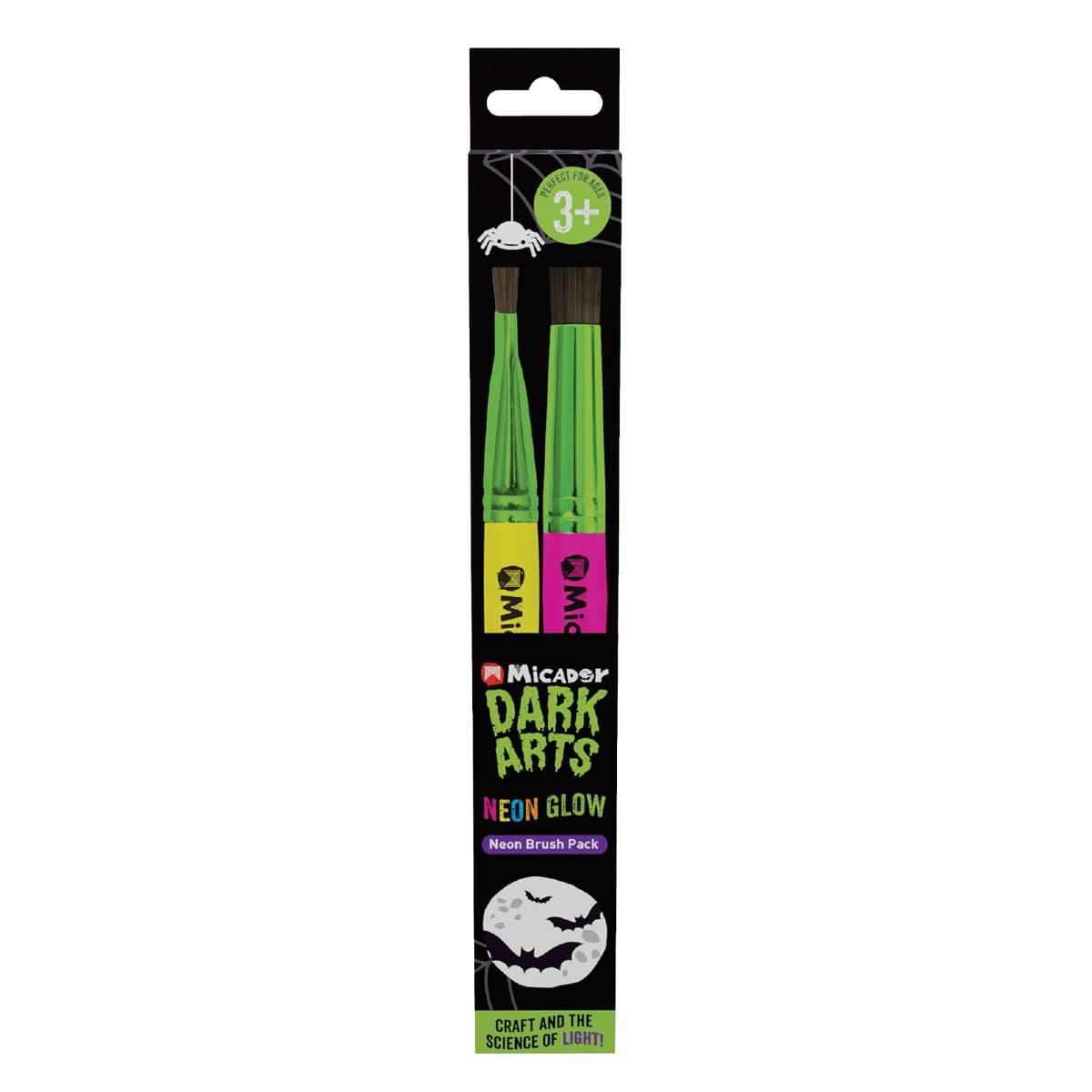 Micador Dark Arts, Neon Glow Brush Pack, 2-Brush Pack