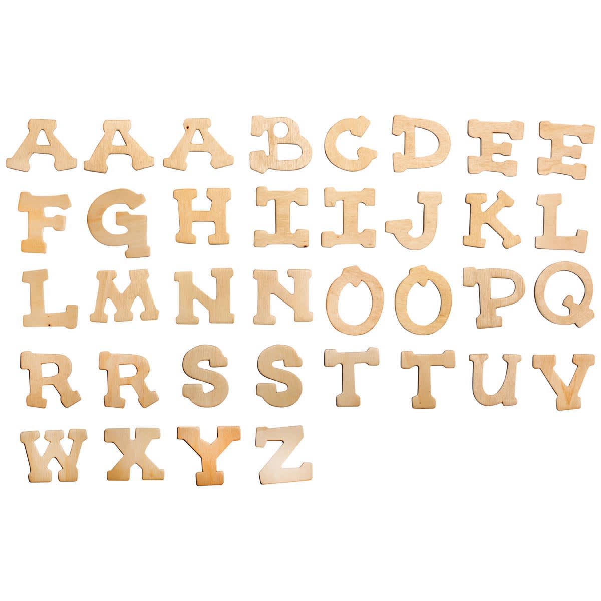 Wood Letters Fun Font - 36-Pieces/Pkg.
