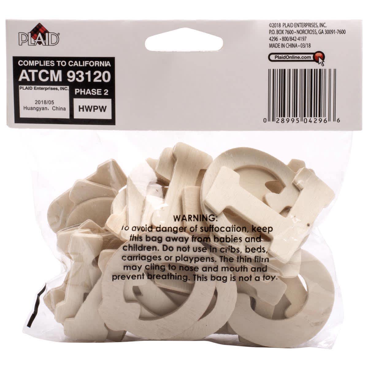 Wood Letters Fun Font - 36-Pieces/Pkg.