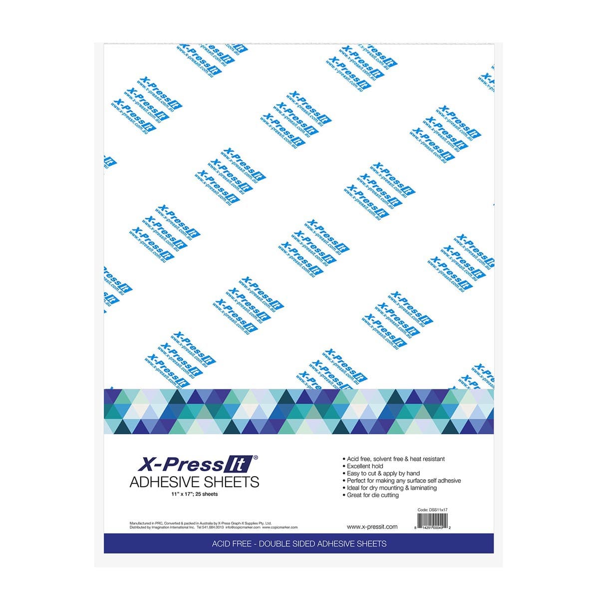 High Tack Double-Sided Adhesive 11" x 17", 25 Shts./Pkg. - Peggable