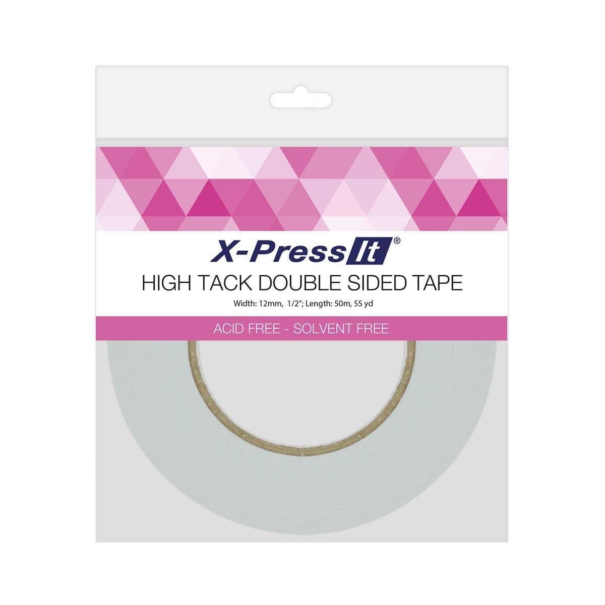 Double Sided Tissue Tape .5" x 55 yds. - Peggable - 3" Core