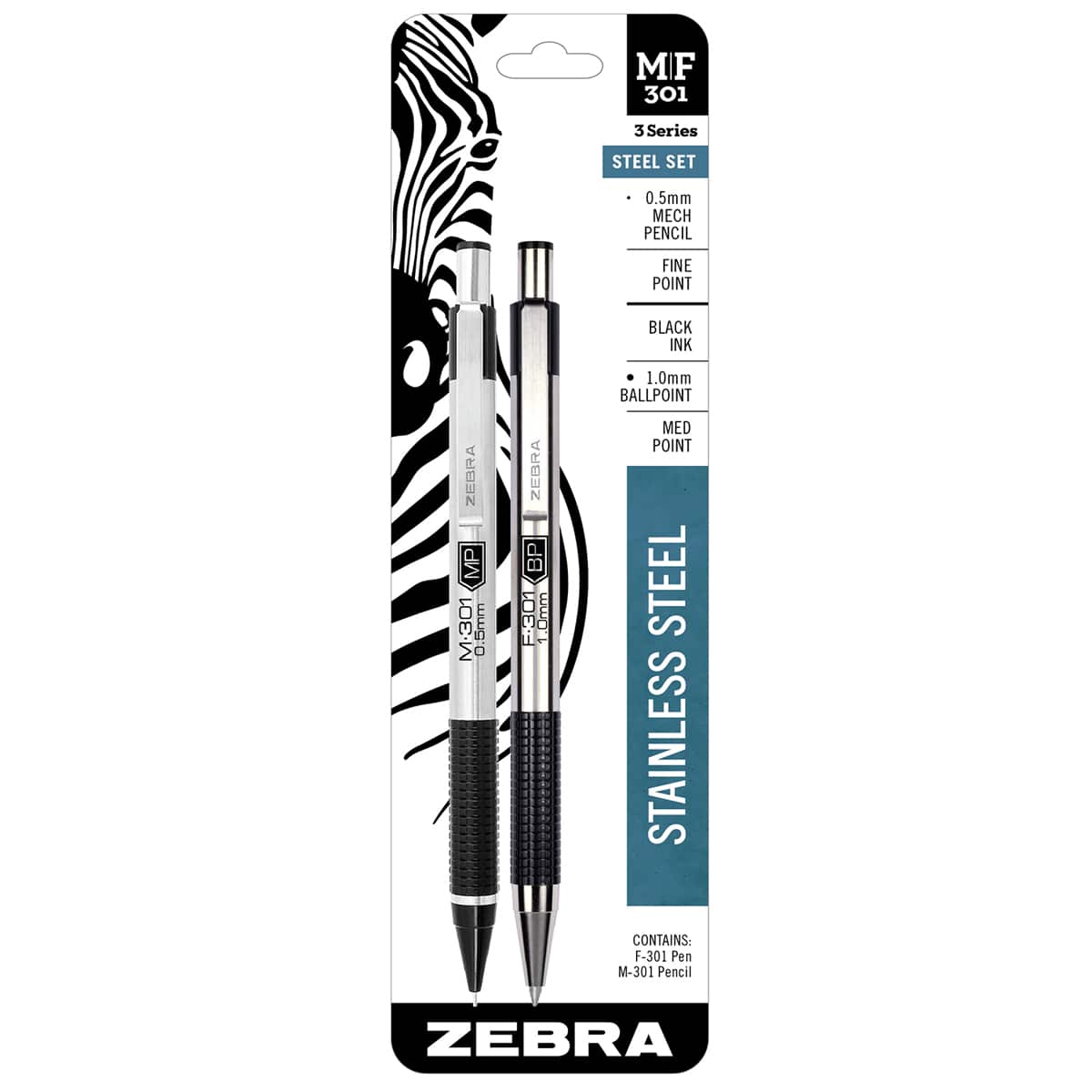 301 Ballpoint & Mechanical Pencil Set Black Ink - Peggable