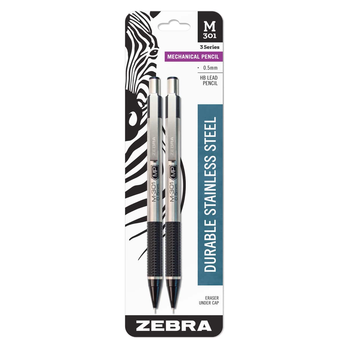 M-301 Mechanical Pencils .5mm Black - 2/Pkg. - Peggable