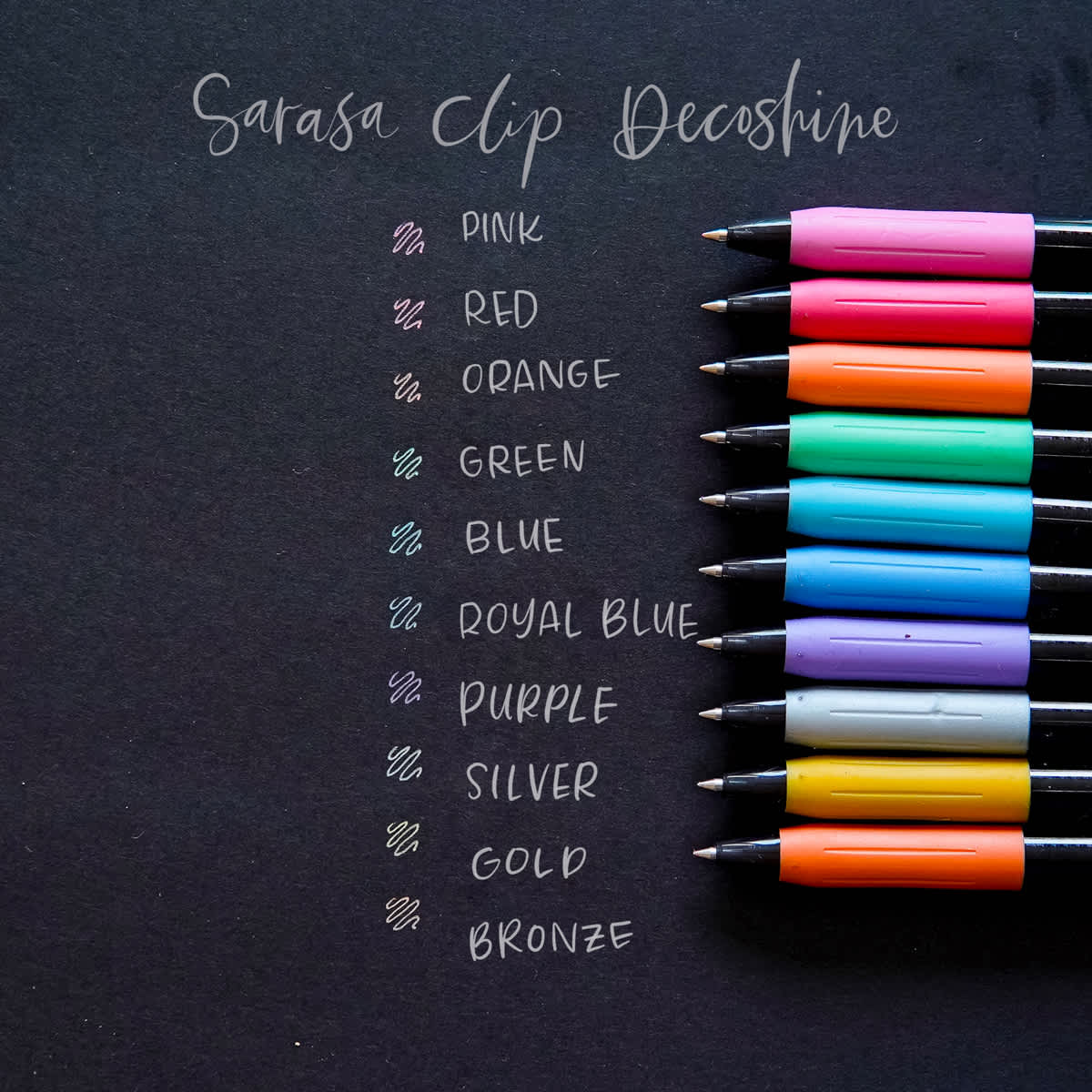 Sarasa Clip Gel Retractable Pen Sarasa Decoshine 9-Color Set