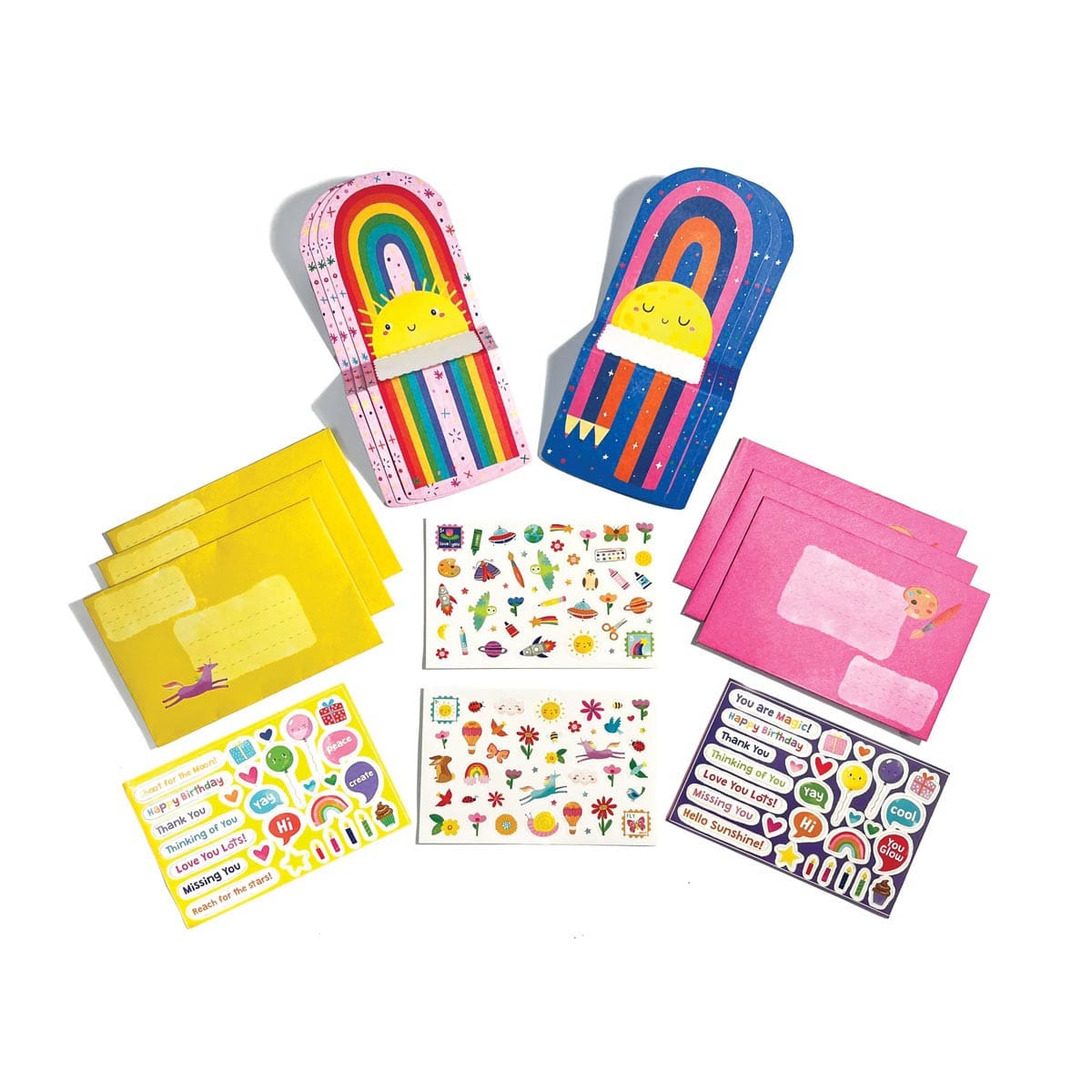 Tiny Tada! Note Cards & Sticker Set Hello Rainbows