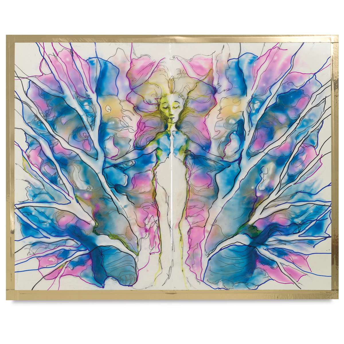 decalcomania glue paint symmetry prints