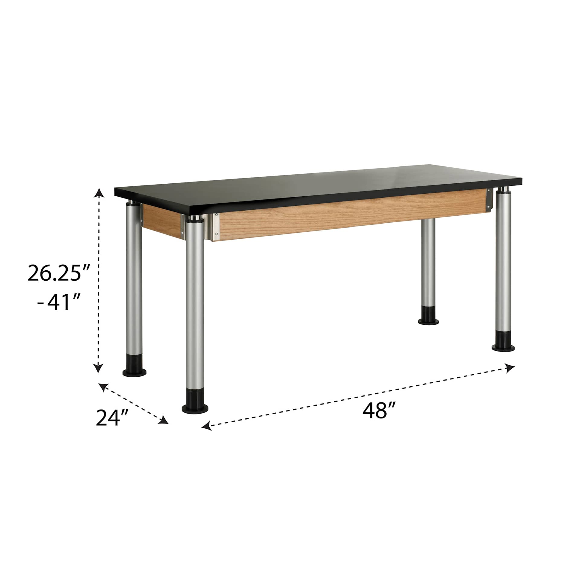 Diversified Spaces Adjustable Height Table - 24" x 48" top, with dimensions