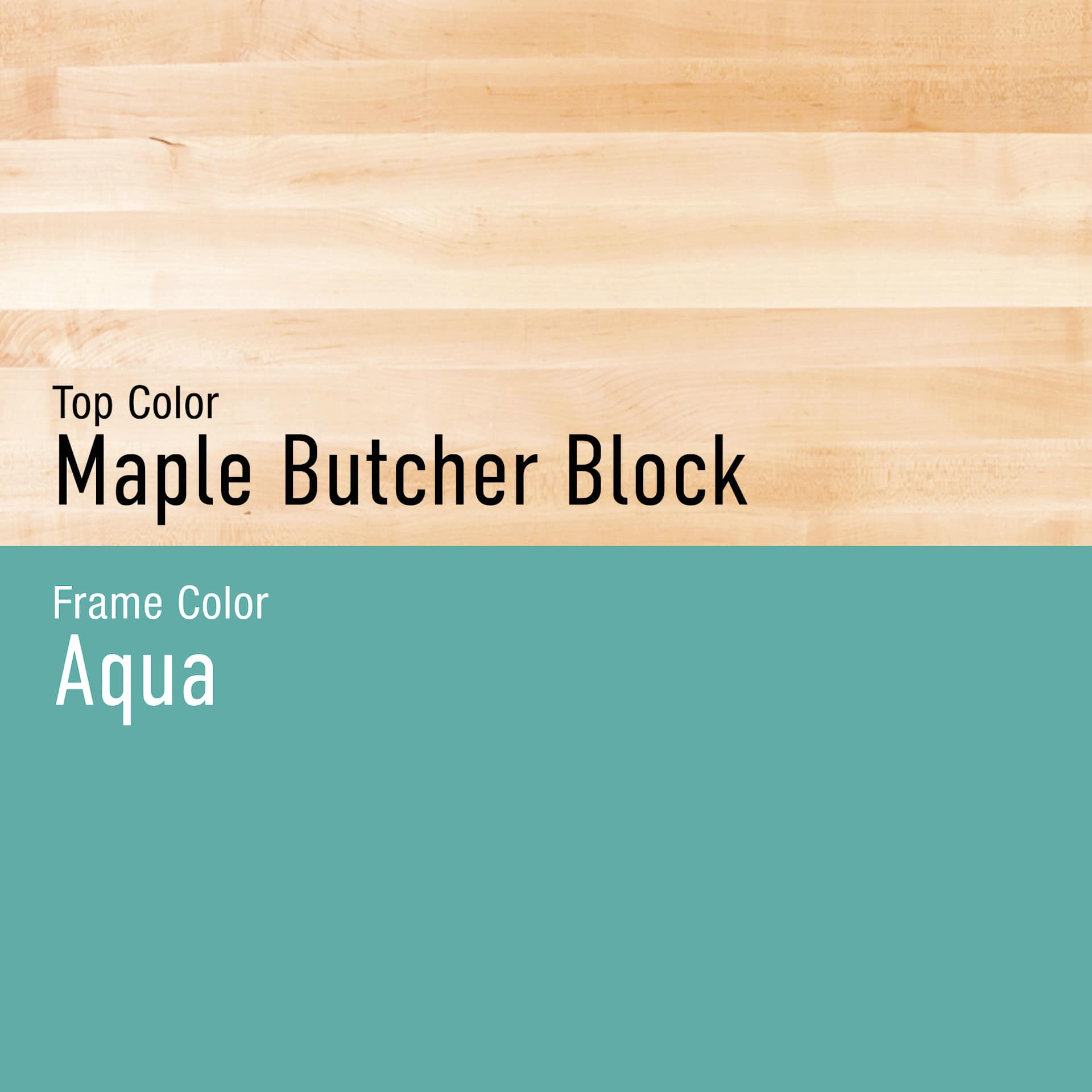 Diversified Spaces Fab-Lab Workbench - Butcher Block Top, Aqua, 60" x 30" - colors