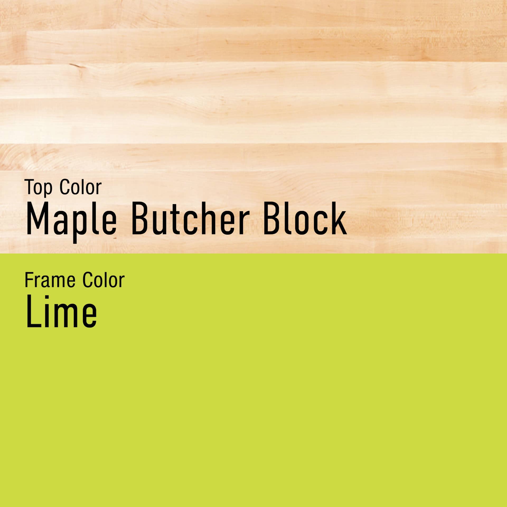Diversified Spaces Fab-Lab Workbench - Butcher Block Top, Lime, 60" x 30" - colors