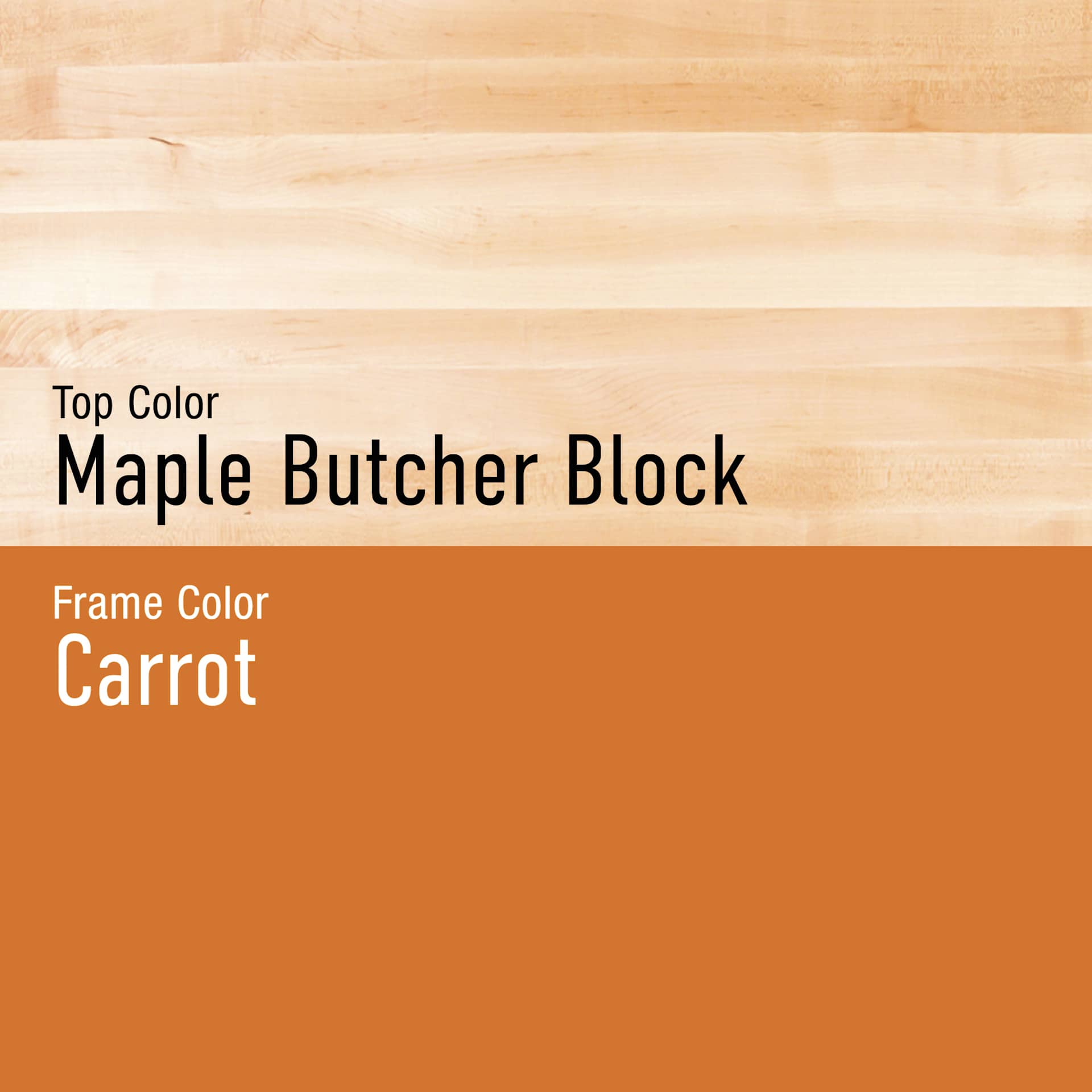 Diversified Spaces Fab-Lab Workbench - Butcher Block Top, Carrot, 60" x 30" - colors