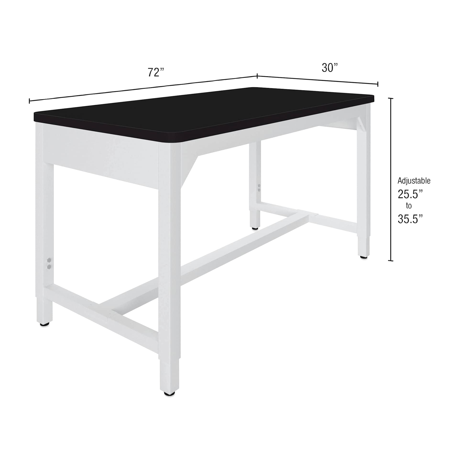 Diversified Spaces Fab-Lab Workbench - High Pressure Laminate Top, 72" x 30" - dimensions