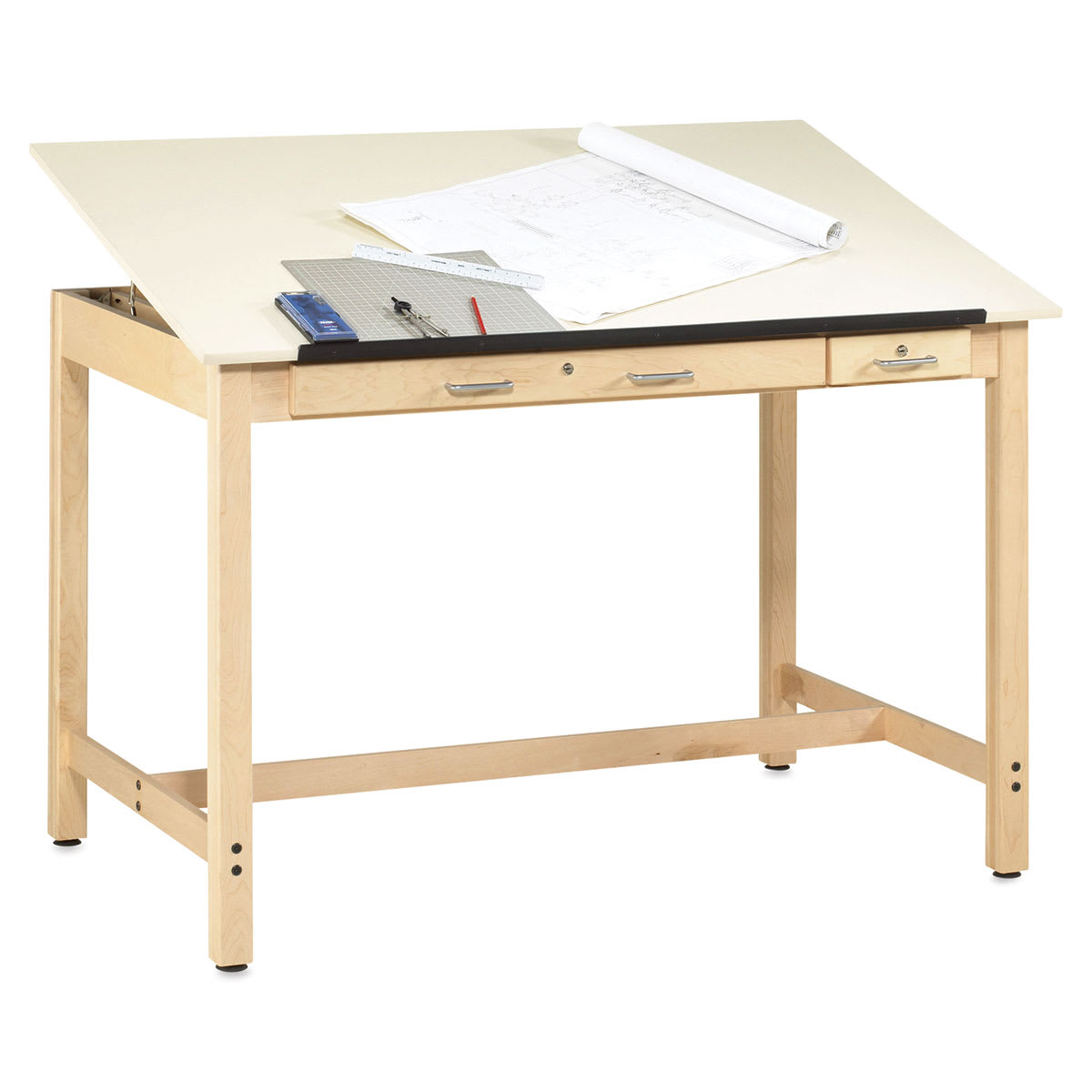 Diversified Spaces Instructor Drafting Table - shown at slight angle with top raised
