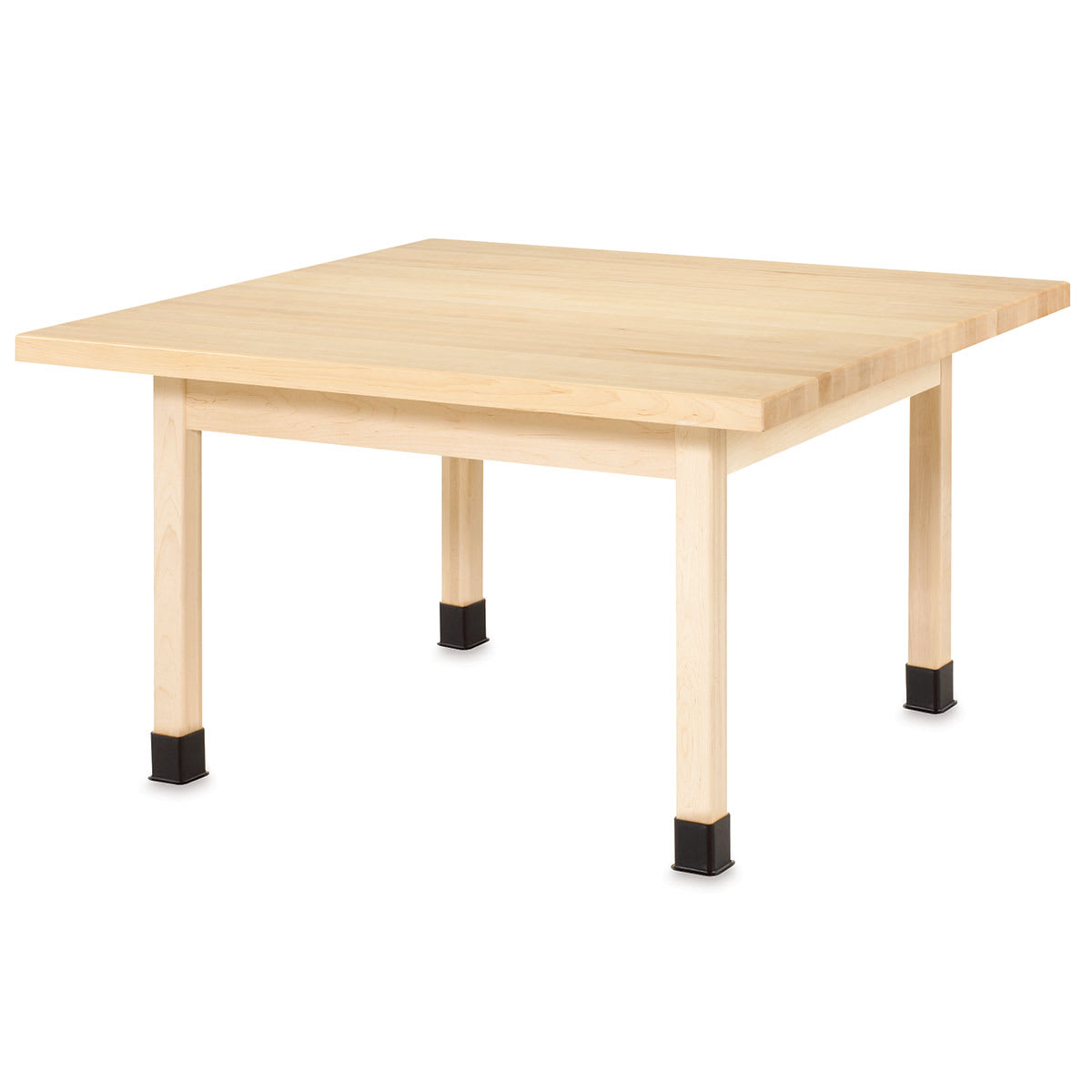 Diversified Spaces Four-Student Tables - Angled view of table with Maple Top