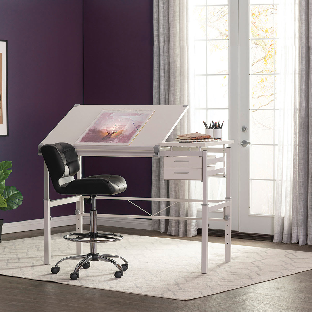 Studio Designs Graphix II Pro Line Table With Drawers in studio