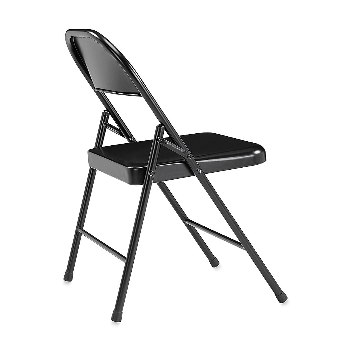 National Public Seating Commercialine Folding Chair shown in Black rear view
