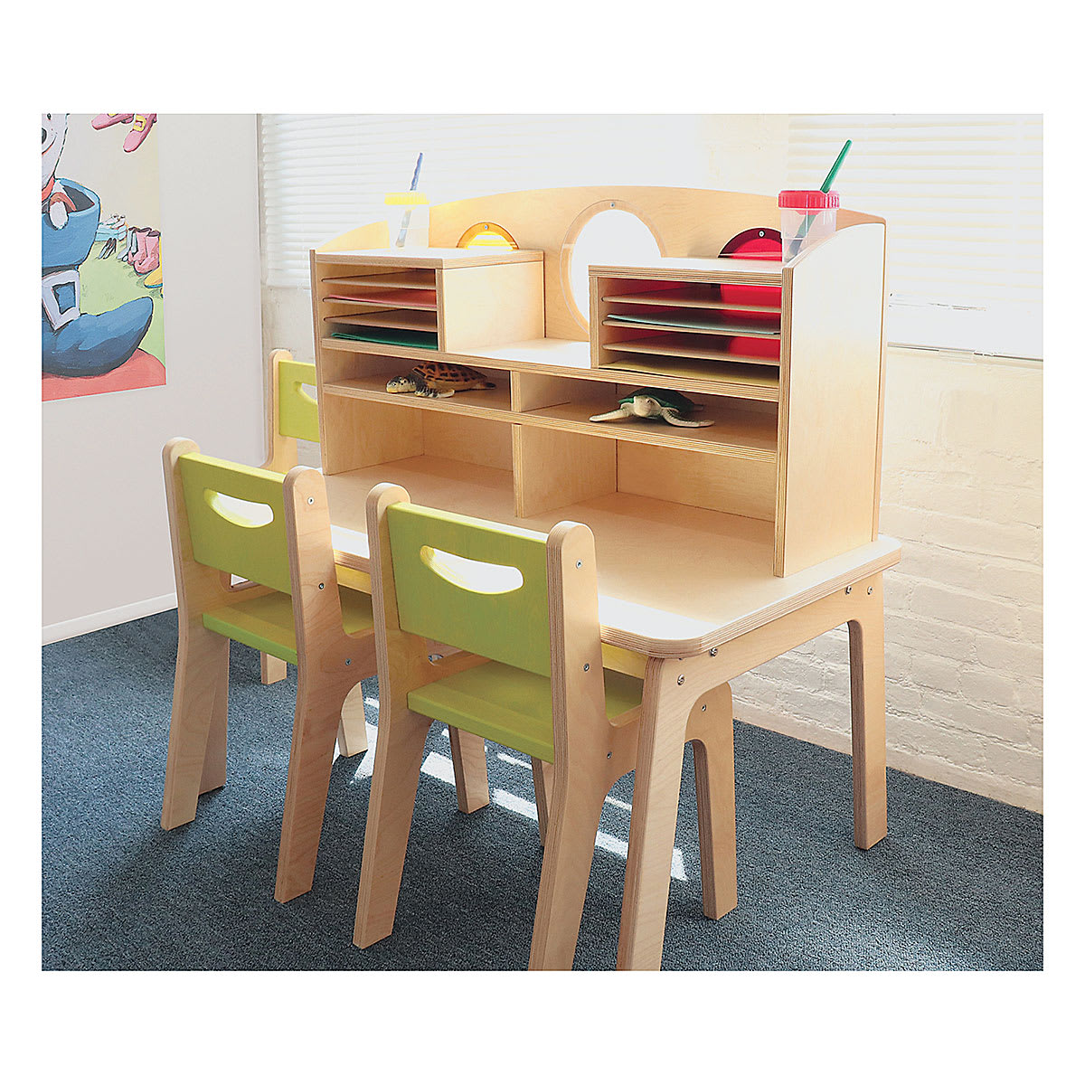 Whitney Brothers Plus Porthole Desk shown with Whitney Brothers Plus chairs (sold separately)