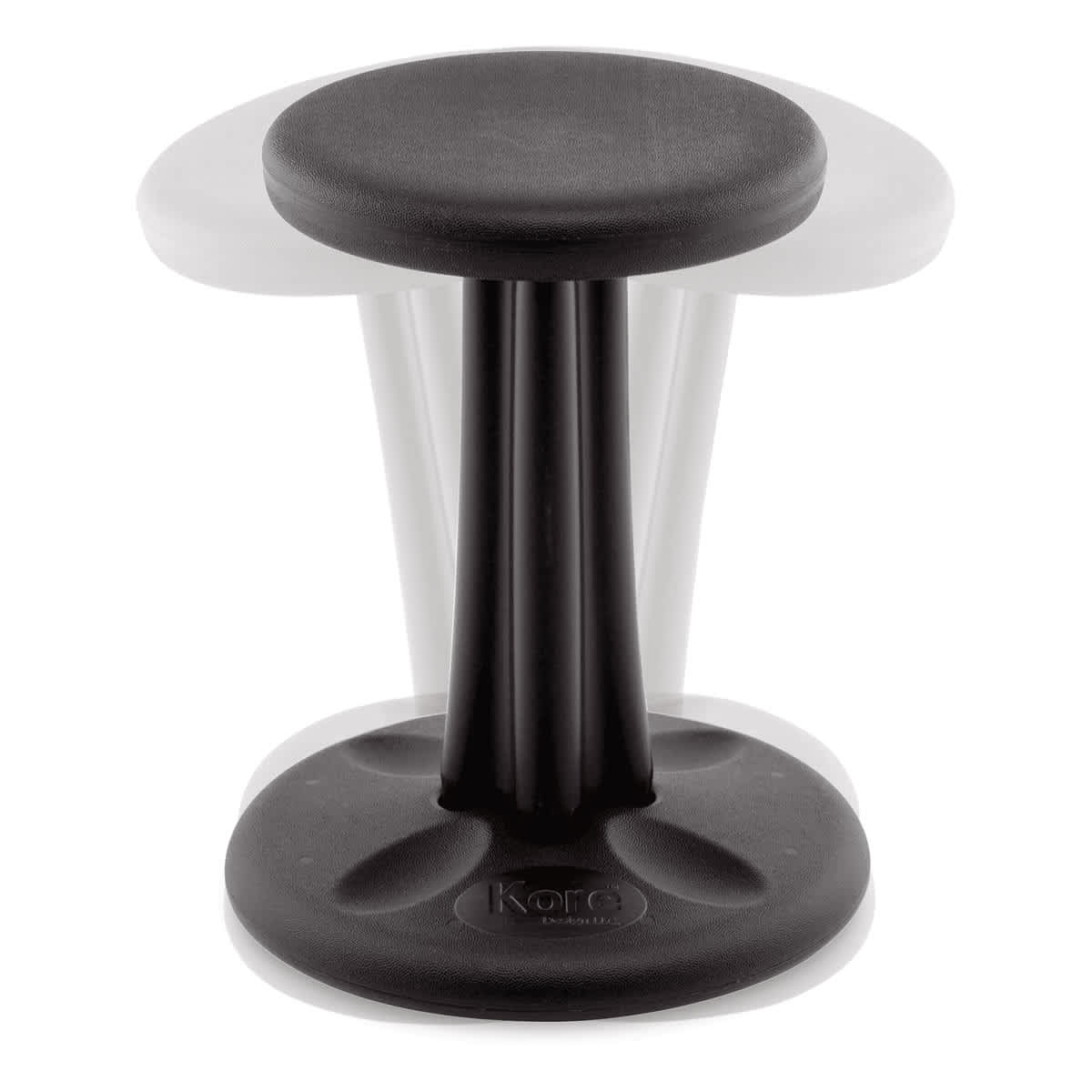 Kore Design Junior Wobble Chair - Black, 16", Shown in motion.