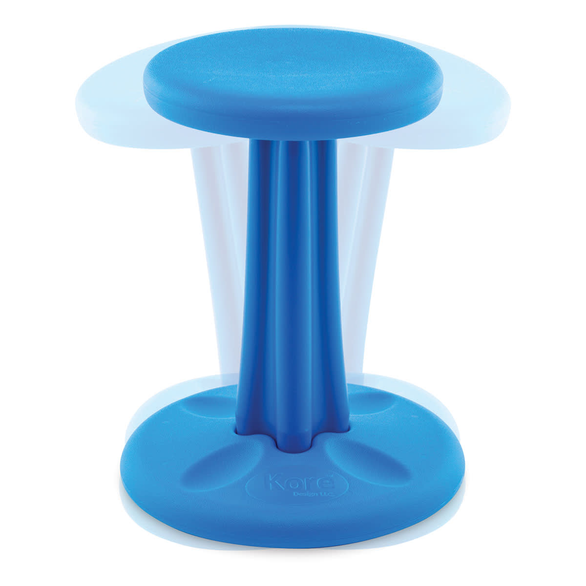 Kore Design Junior Wobble Chair - Blue, 16", Shown in motion.