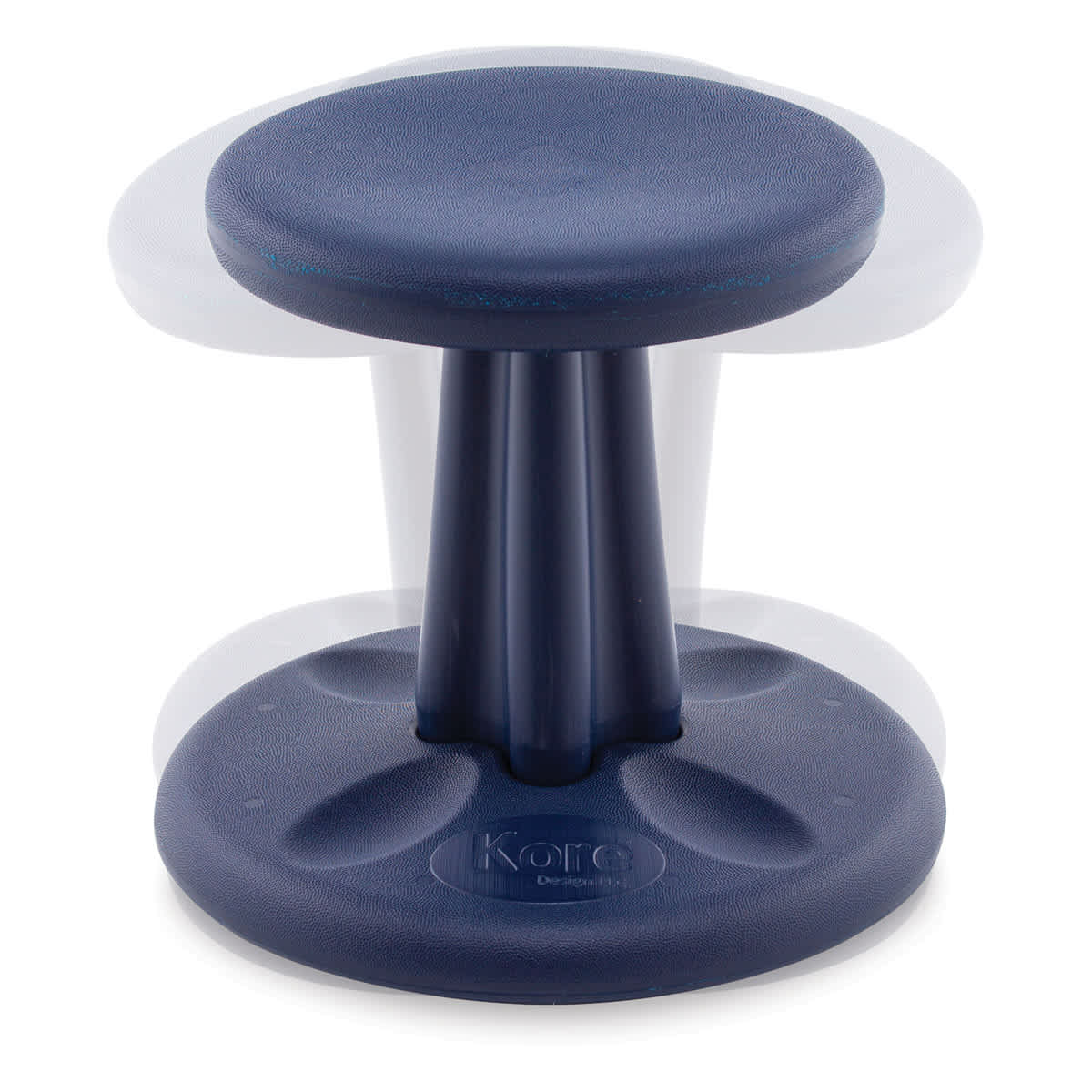 Kore Design Preschool Wobble Stool - Dark Blue, 12", Shown in motion.