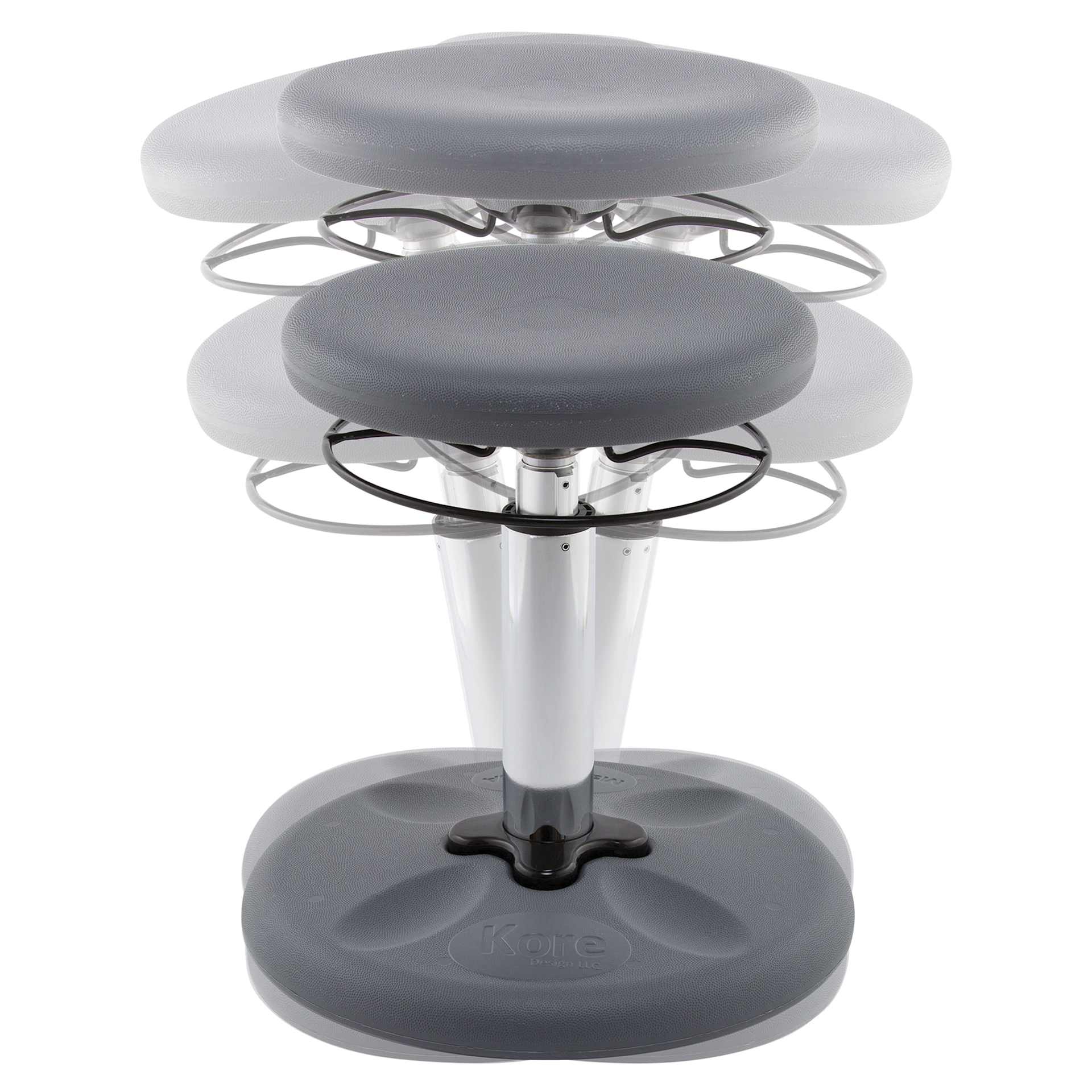 Kore Design Kids Adjustable Chair - Grey - demonstrating rocking movement
