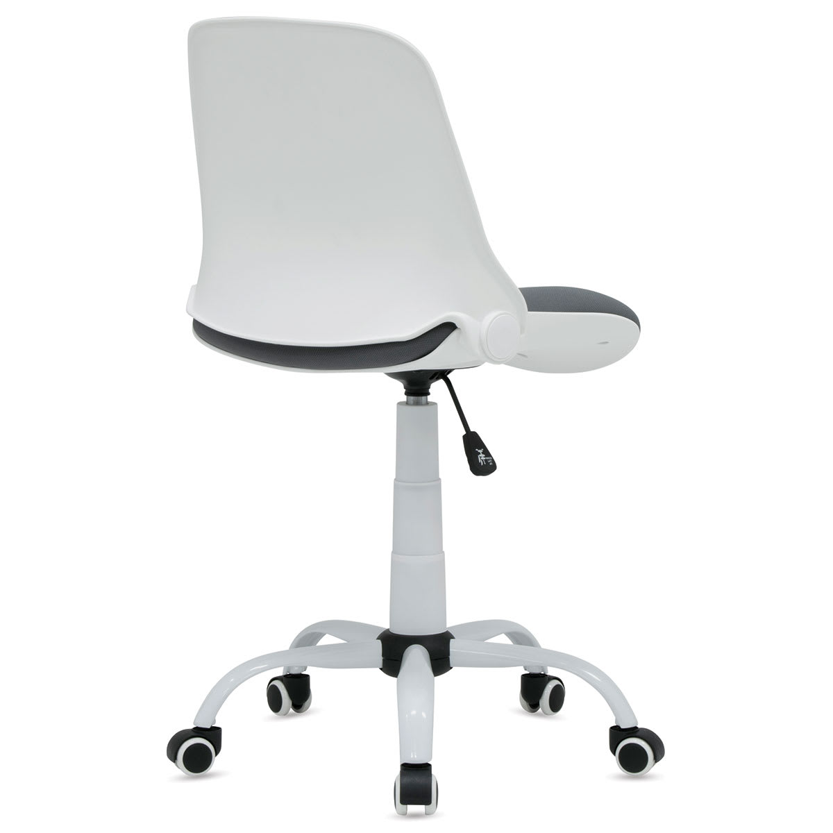 Studio Designs Folding Back Modern Swivel Office Task Chair - Back view of White and Gray Chair.
