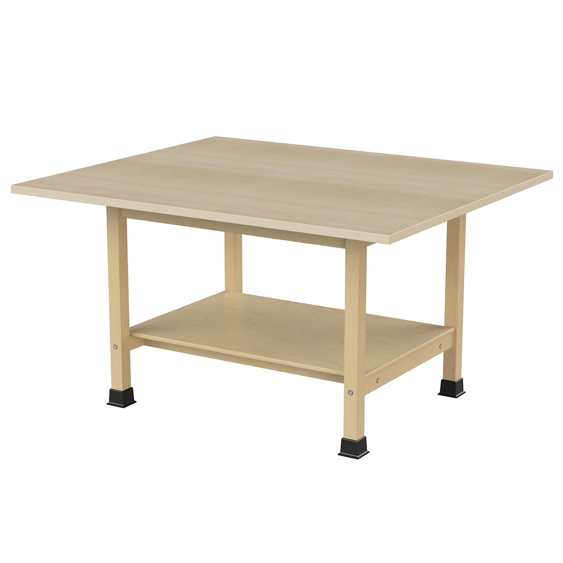 Hann Student Project Table - Maple Laminate Top, 64"W x 54"D x 36"H