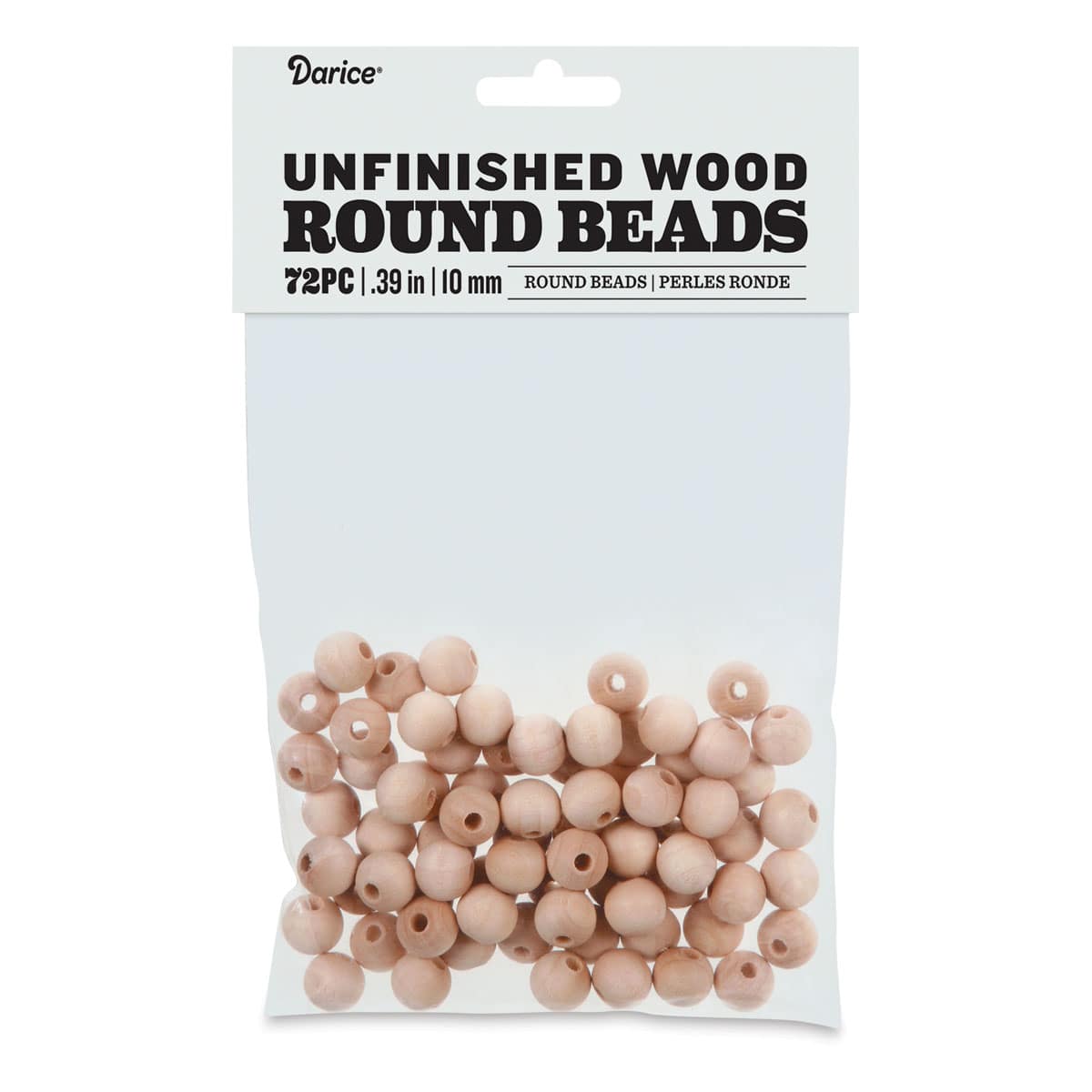 Wood Beads - 10 mm, Pkg of 72