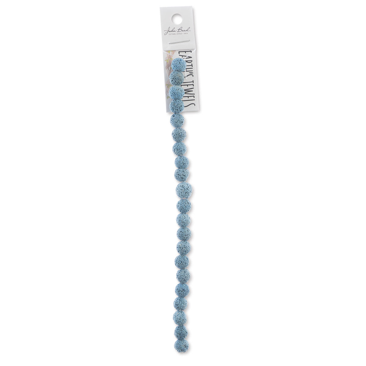 John Bead Earth's Jewels Lava Stone Bead Strand - Royal Azure, 8 mm, 8" Strand