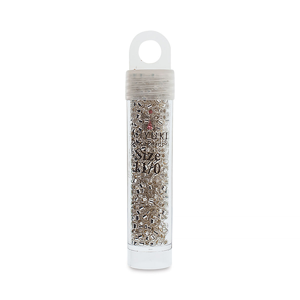 John Bead Miyuki Delica Glass Beads - Crystal, Silver Lined, 11/0, 5.2 g
