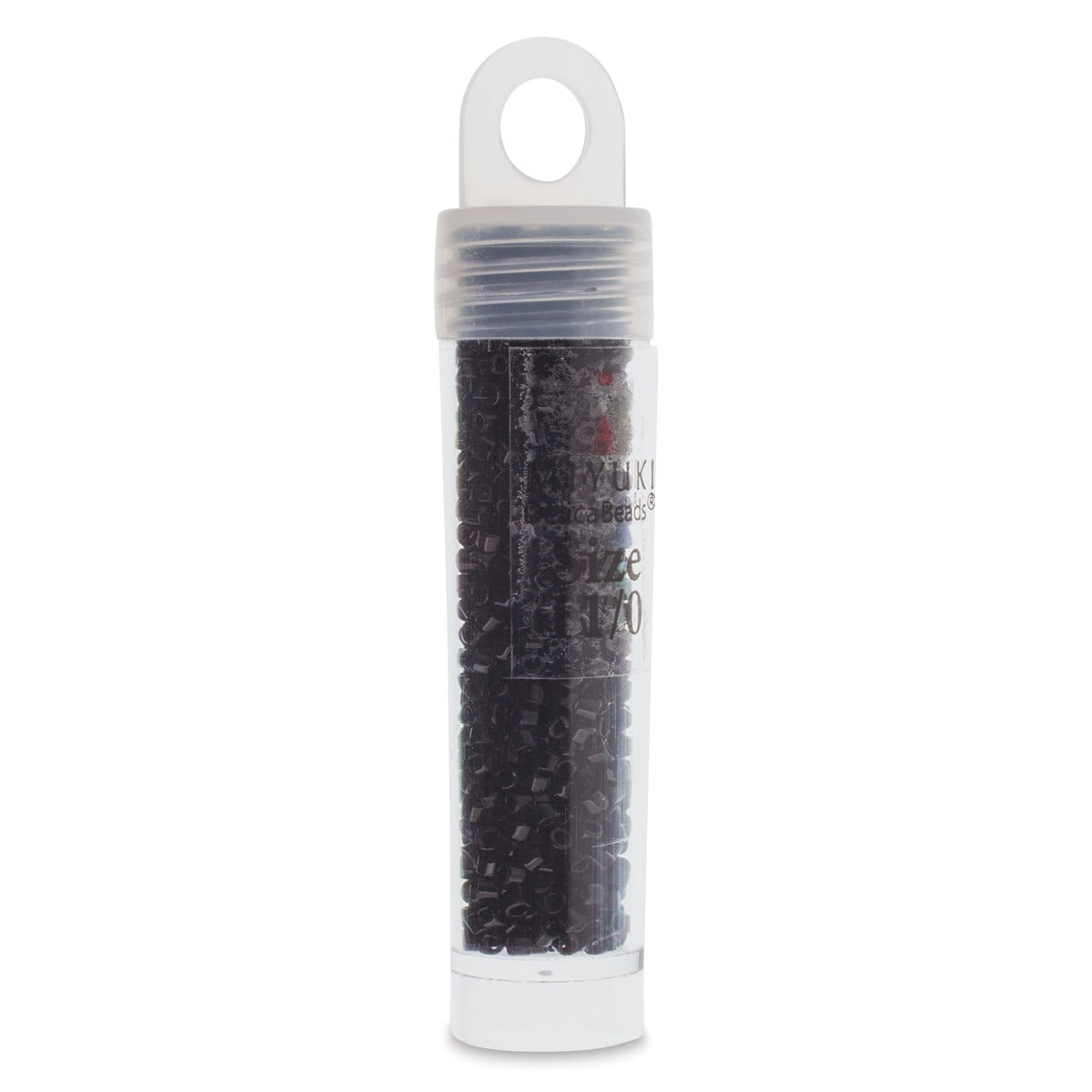 John Bead Miyuki Delica Beads - 5.2 gram vial of Glossy Black Beads
