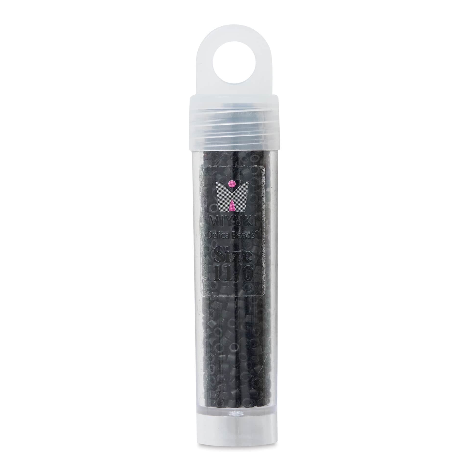 John Bead Miyuki Delica Glass Beads - Black, Matte, 11/0, 5.2 g (Beads in vial)
