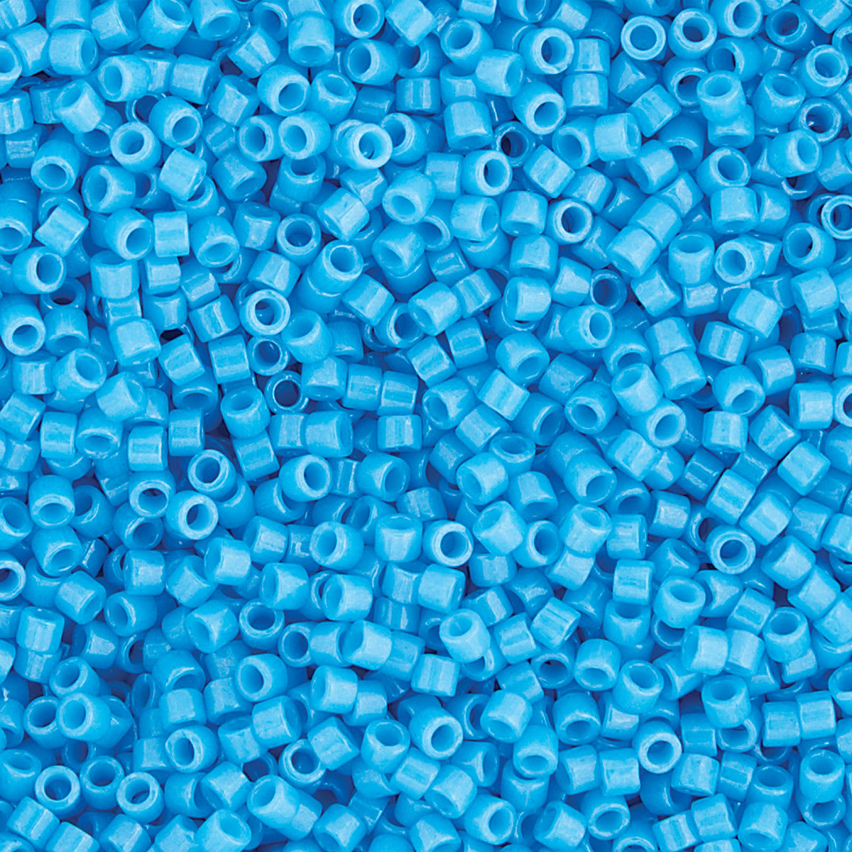 John Bead Miyuki Delica Glass Beads - Dark Turquoise, Glossy (Close-up of beads)
