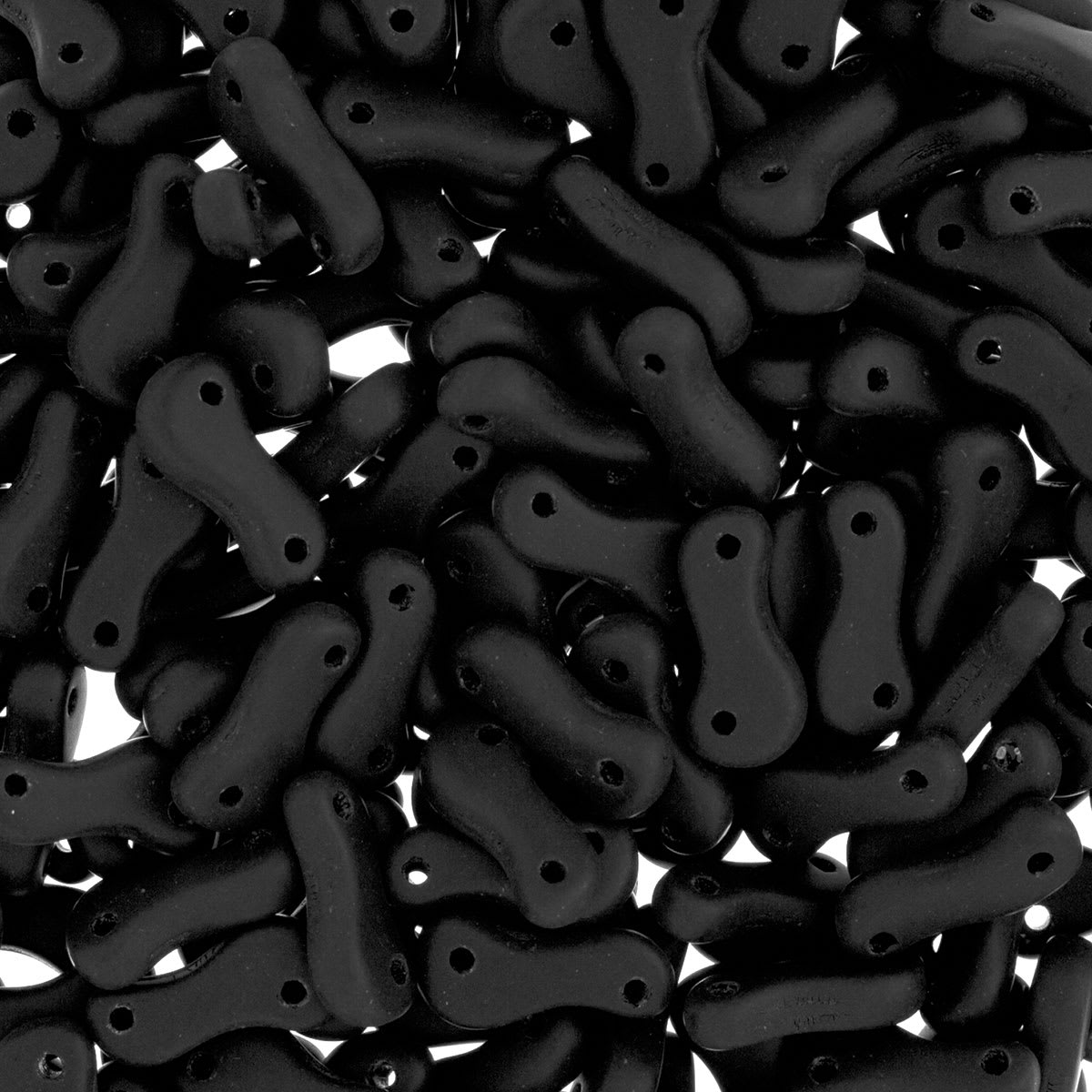 John Bead Czech Link Beads - Loose Matte Black beads