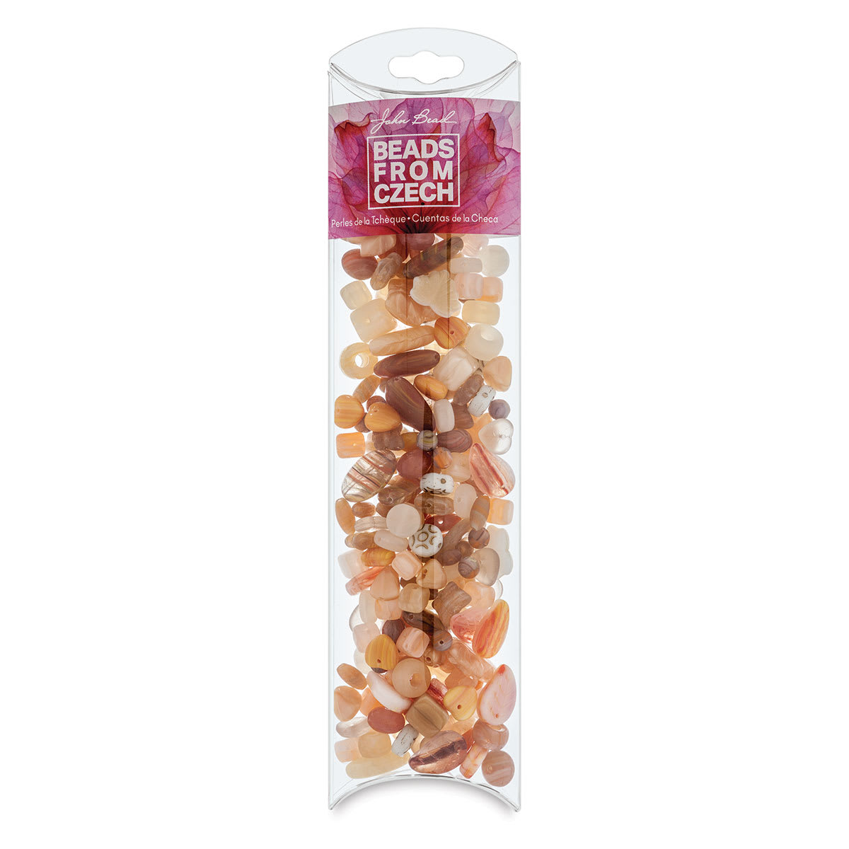 Czech Glass Bead Mixes - Pillow Box of Almond Beads upright

