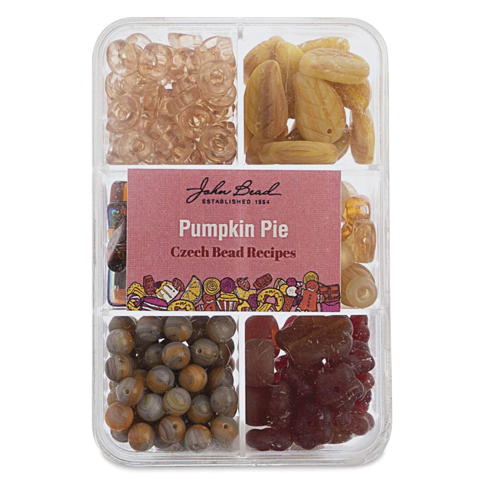 John Bead Czech Glass Bead Recipe Box - Pumpkin Pie - front