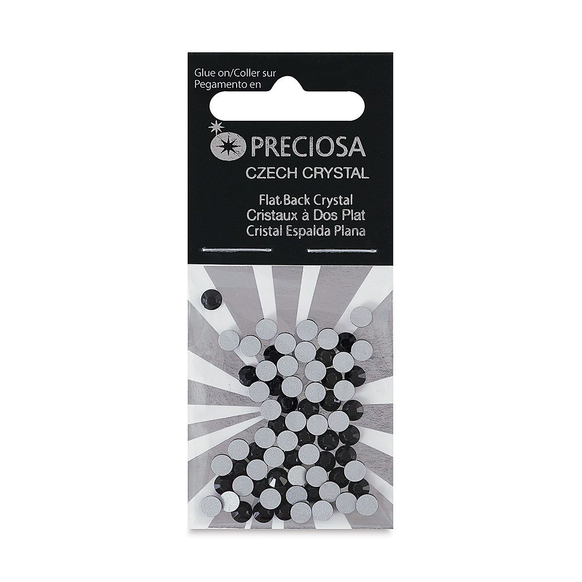 John Bead Preciosa Flat Back Crystals - Black, Pkg of 72