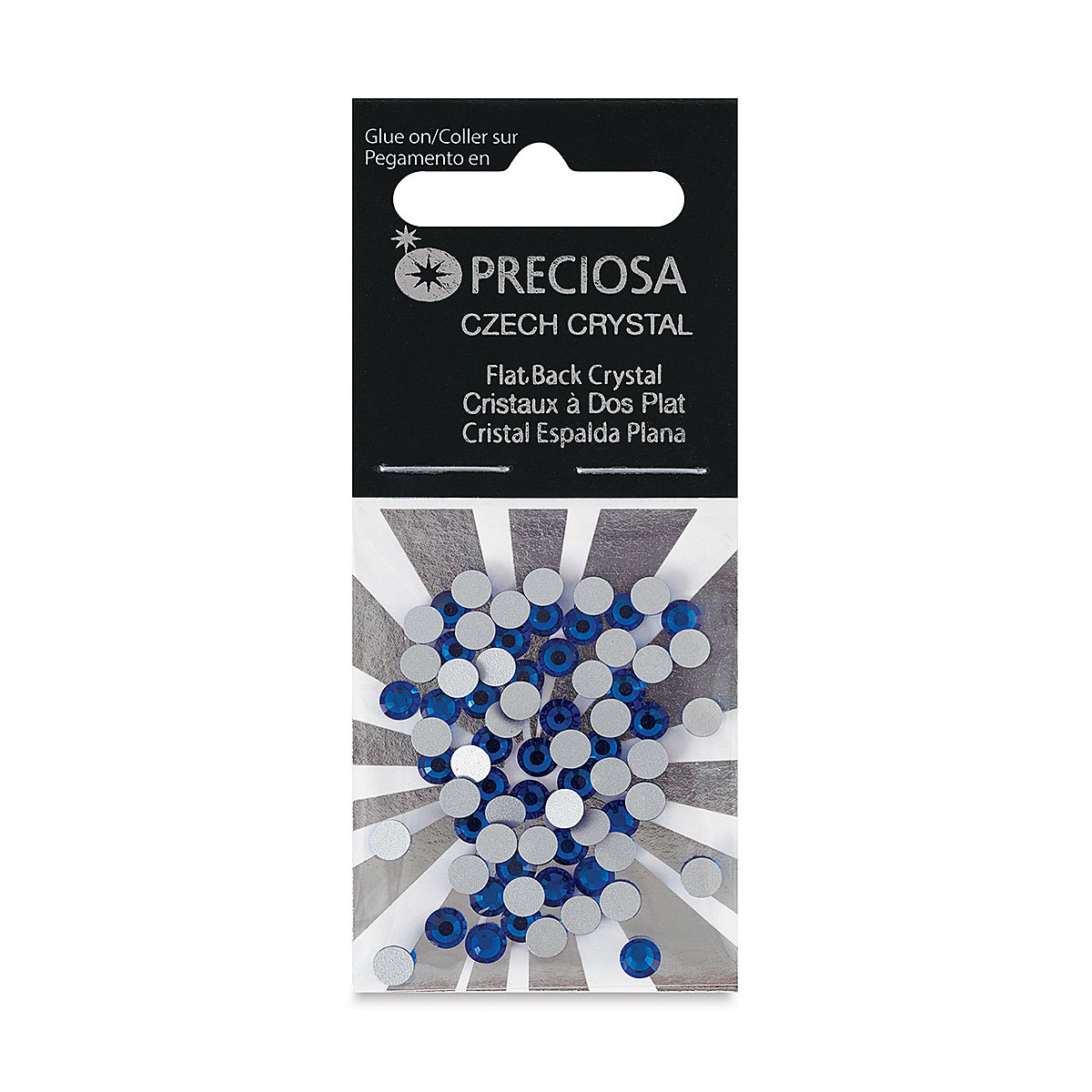 John Bead Preciosa Flat Back Crystals - Capri Blue, Pkg of 72