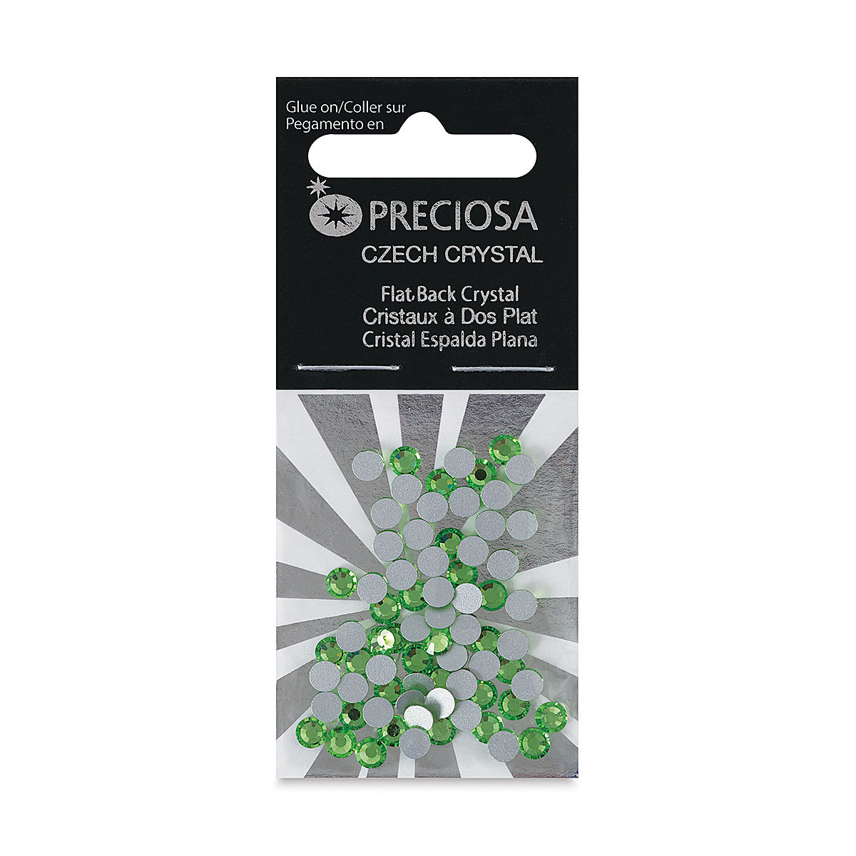 John Bead Preciosa Flat Back Crystals - Peridot, Pkg of 72