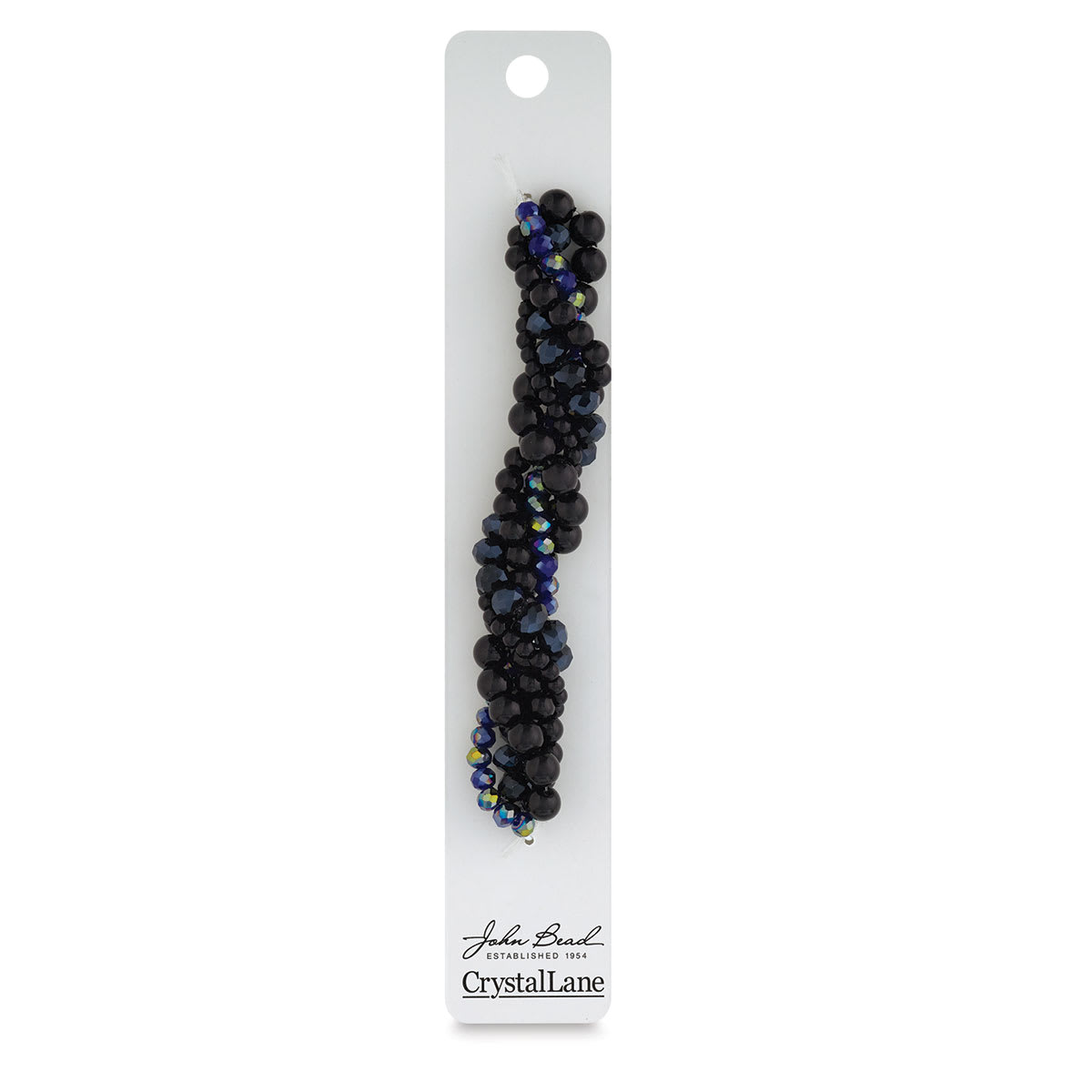John Bead Twisted Crystal Bead Strands - Black Tulip - front of packaging