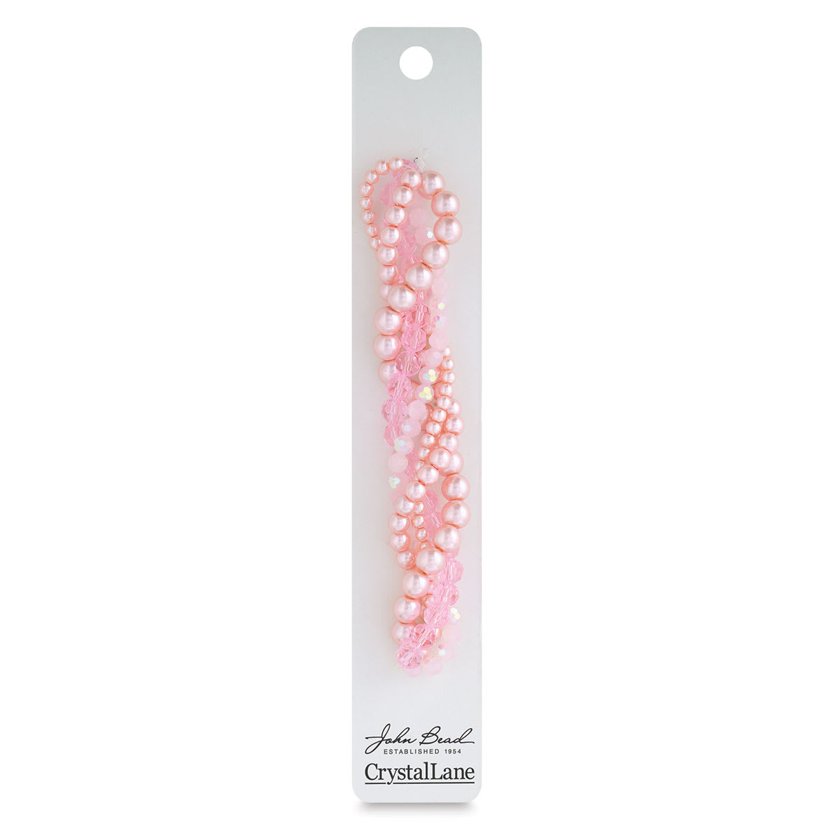 John Bead Twisted Crystal Bead Strands - Camelia - front of packaging